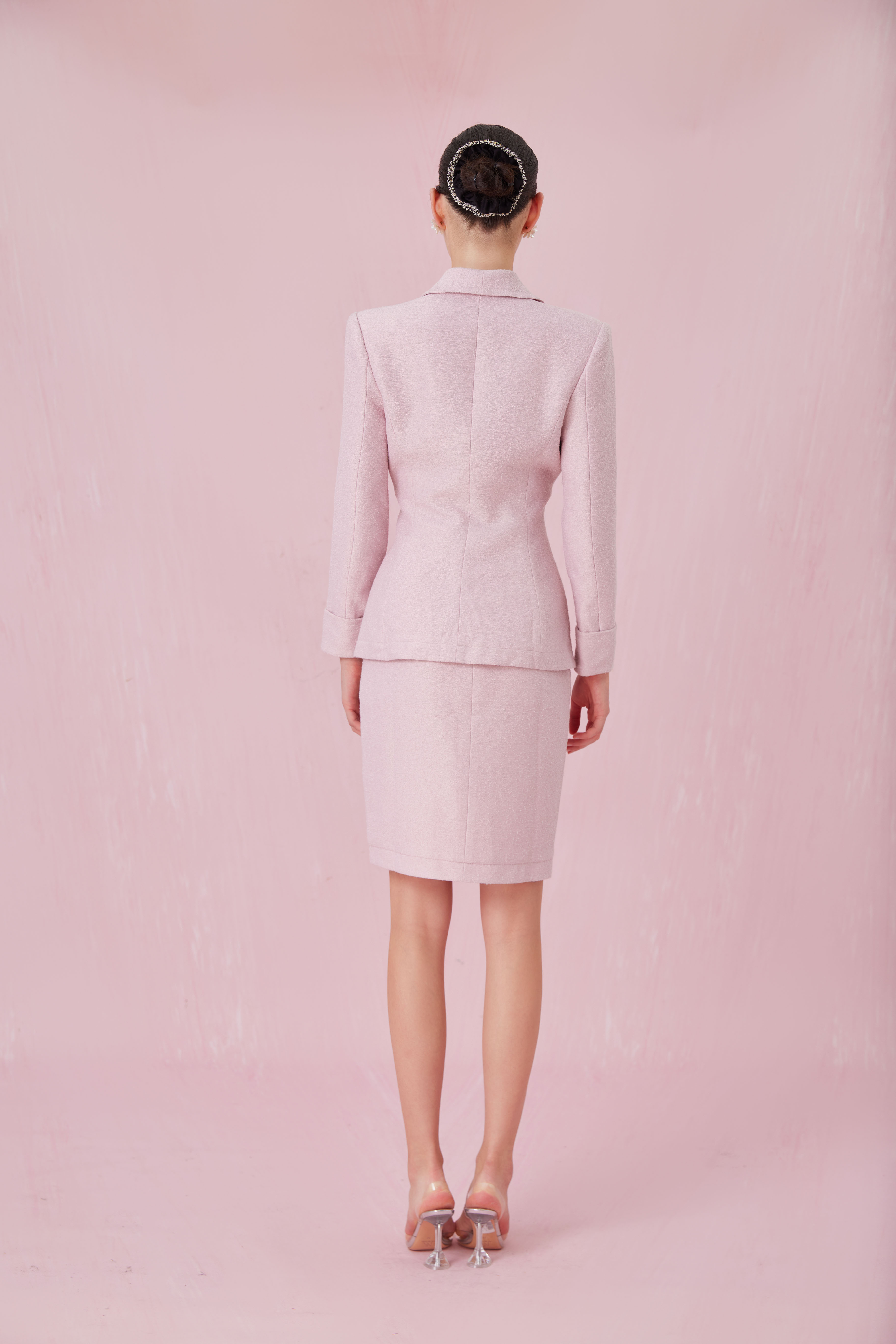 Chantaal Pink Double-Breasted Blazer