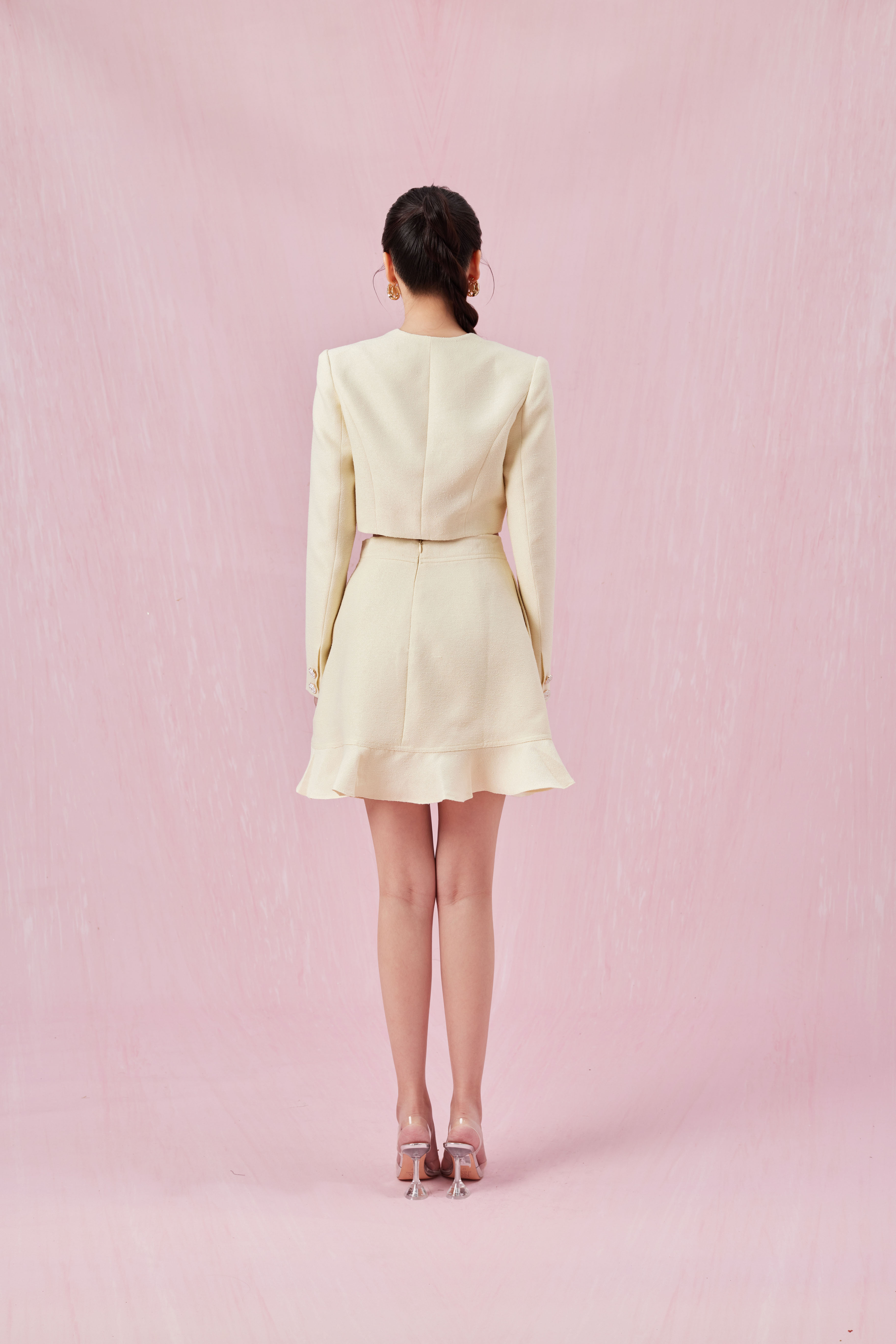 Chainey Light Yellow Ruffle Skirt