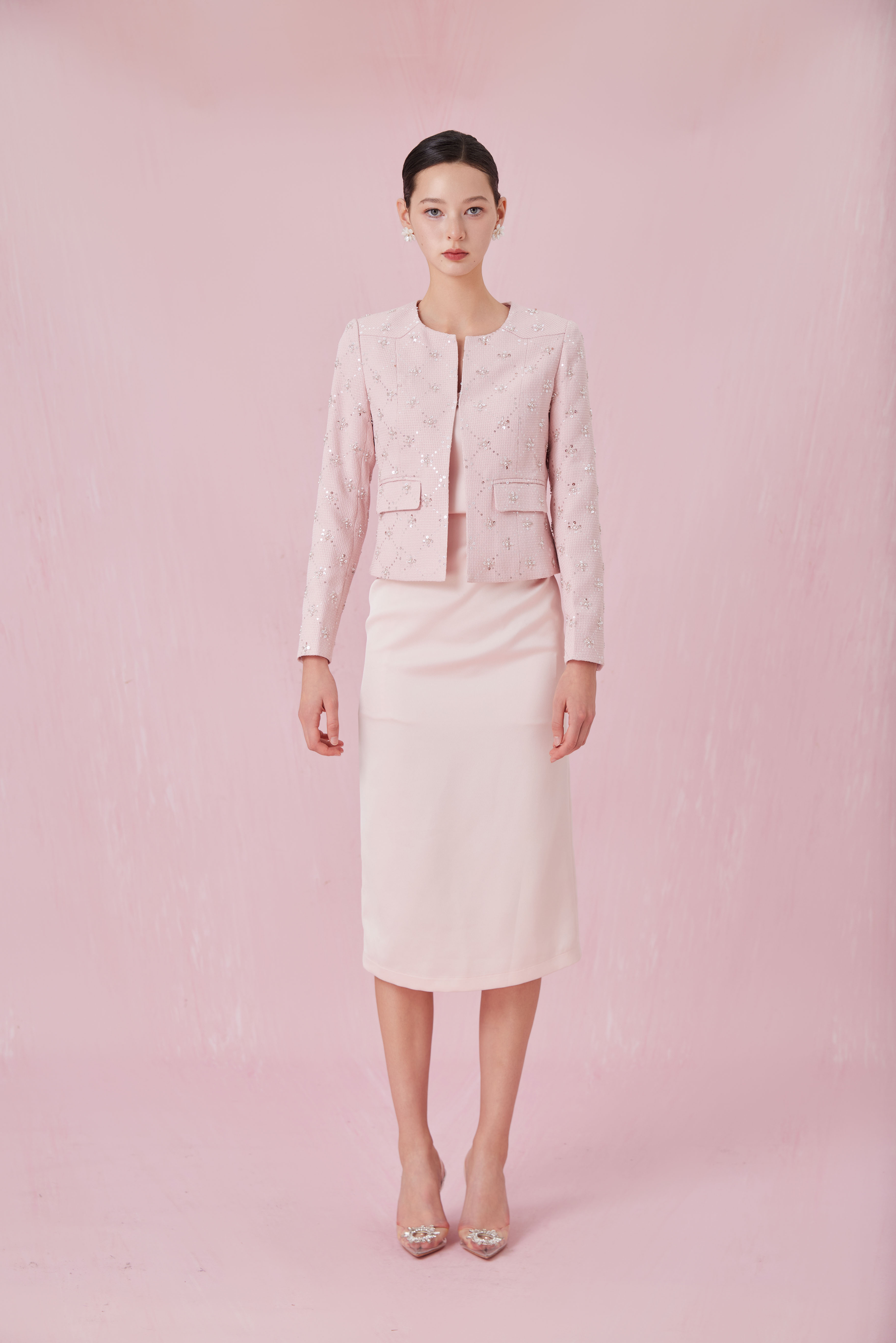 Channelle Pink Tweed Blazer