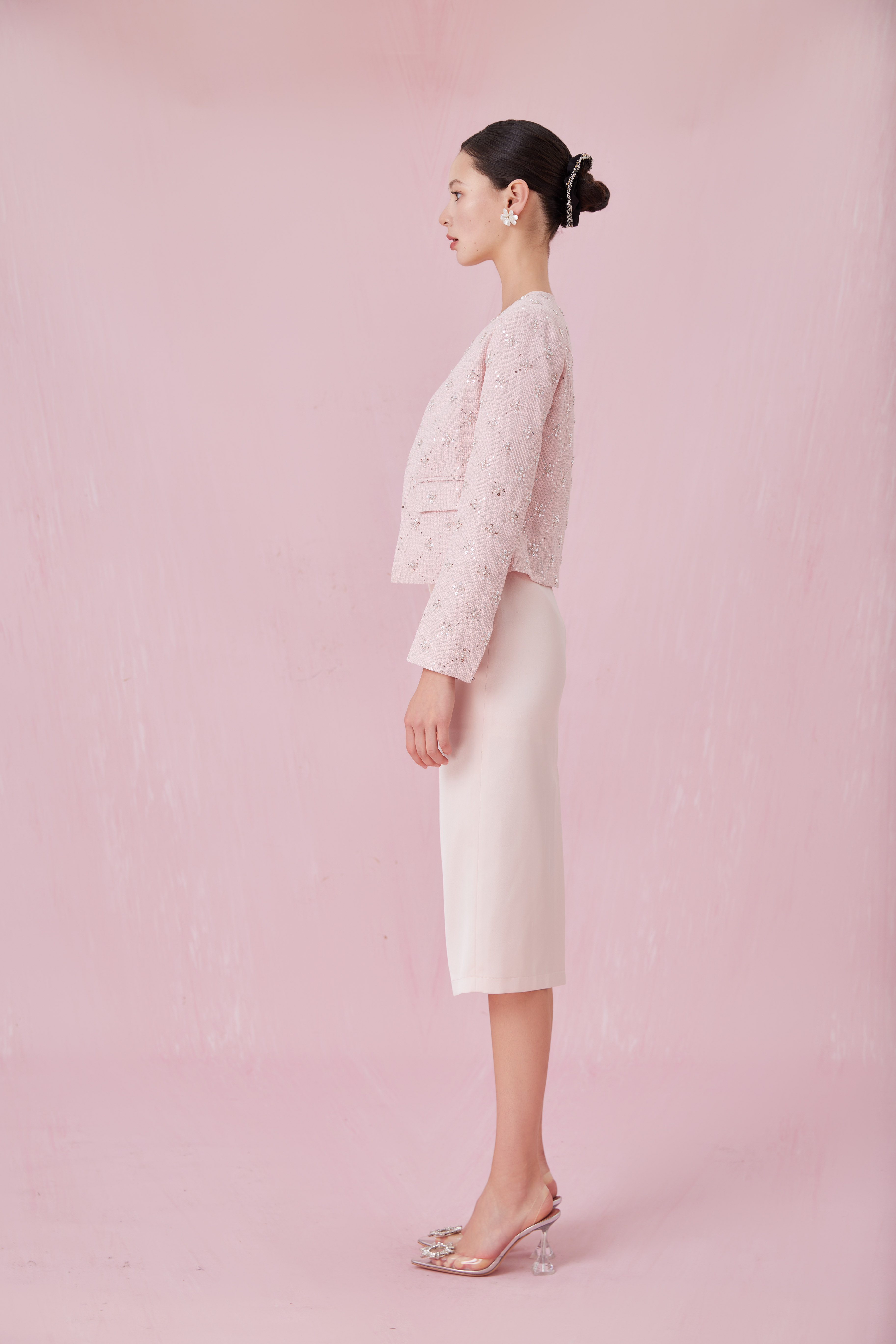 Channelle Pink Tweed Blazer