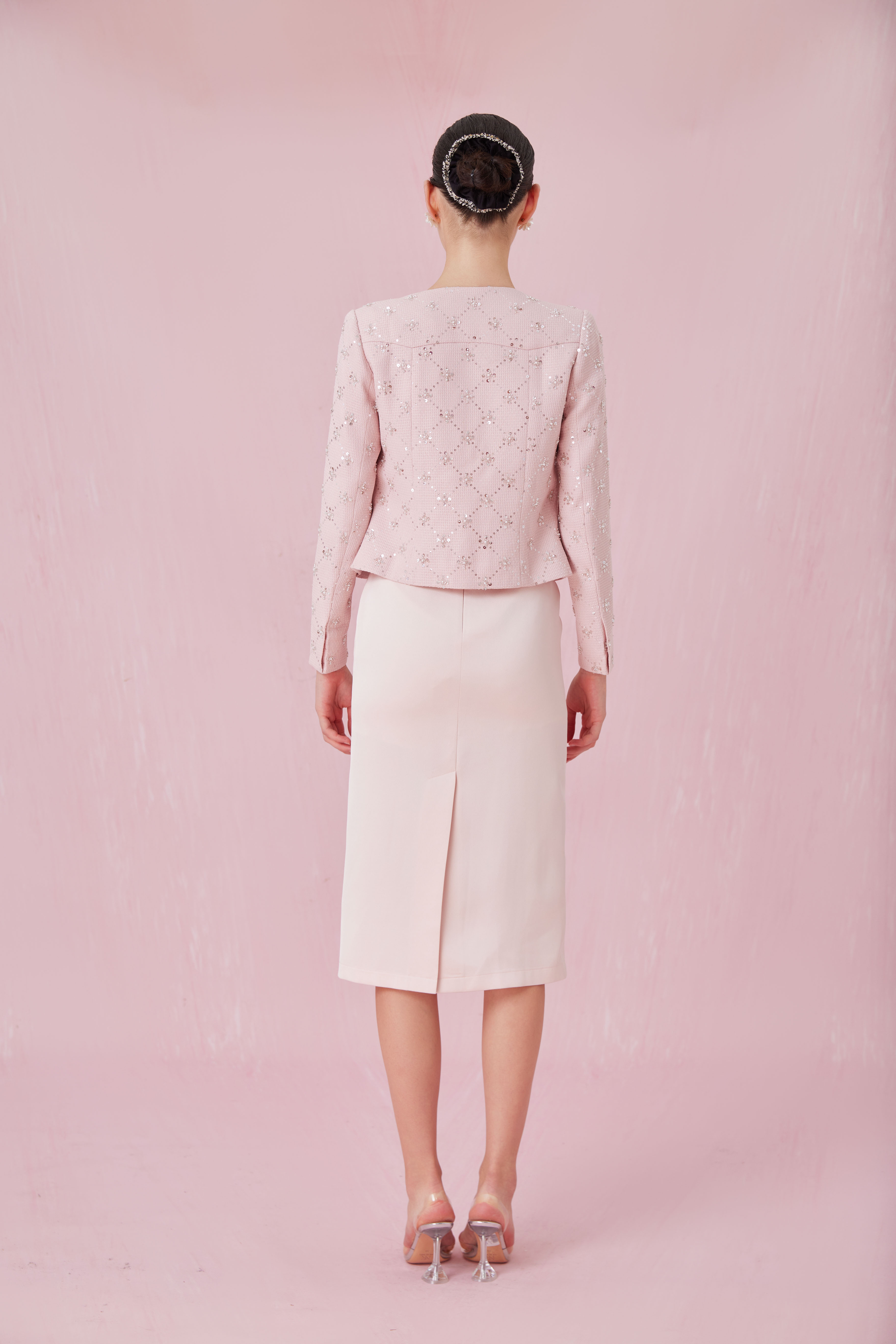 Channelle Pink Tweed Blazer