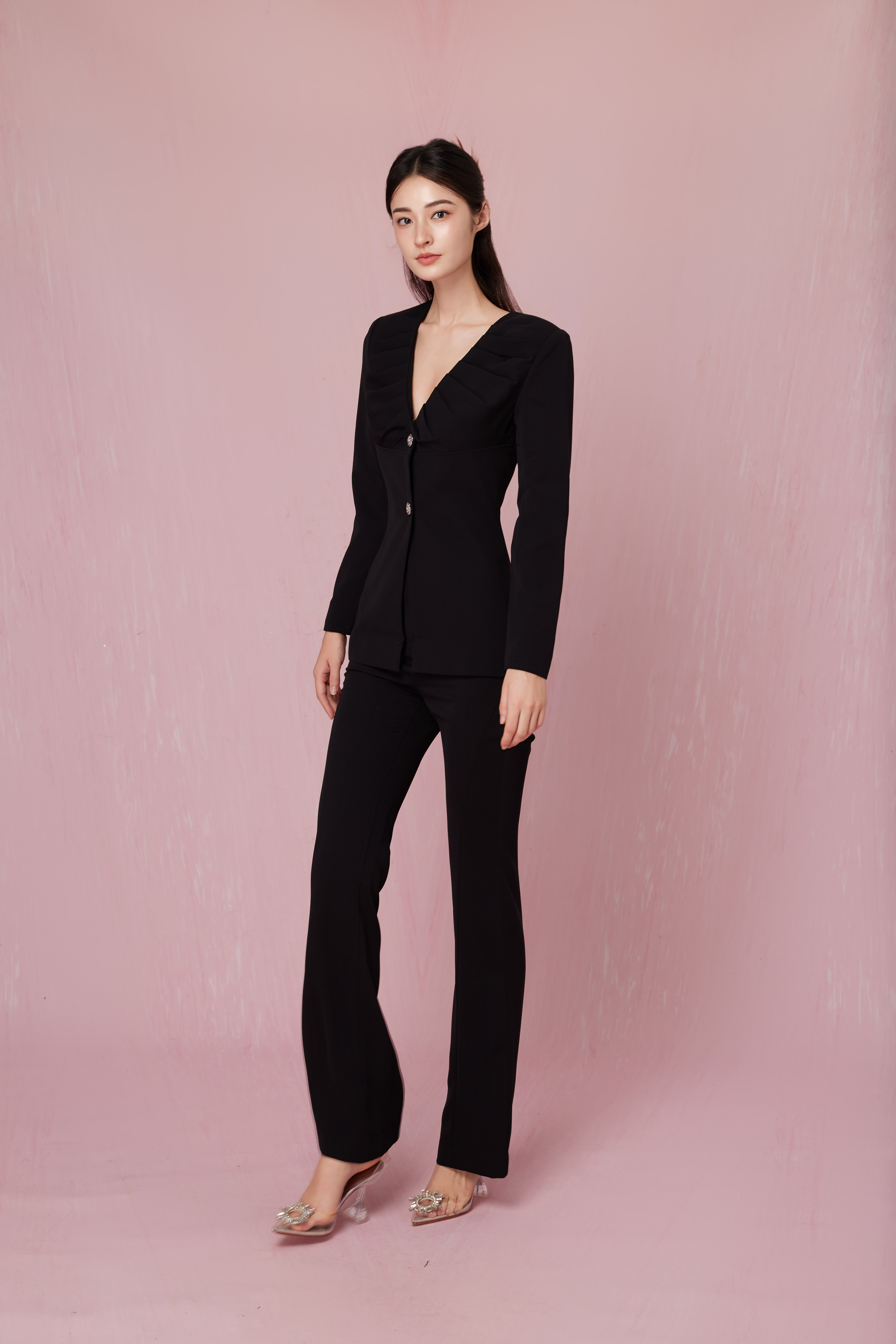 Chanter Black Pleated Blazer