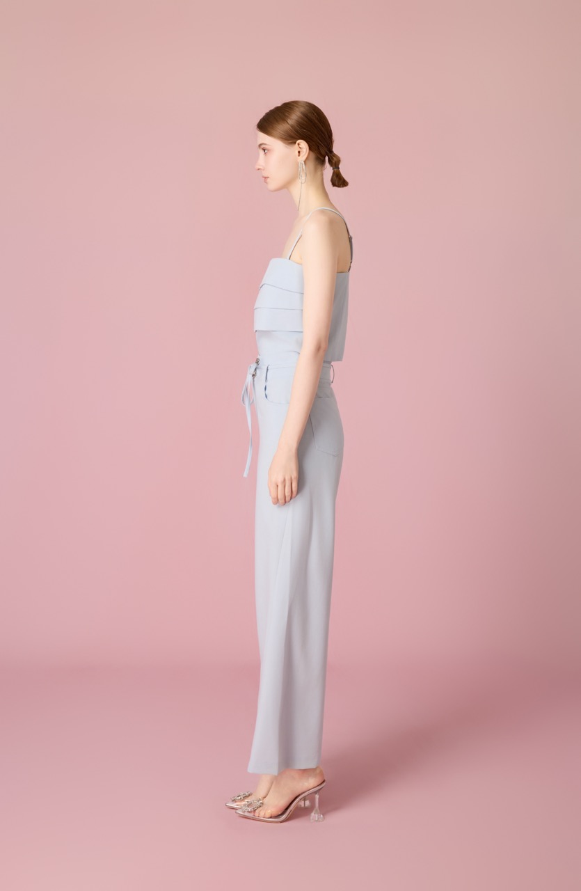 Chauntay Light Blue Layer Panel Spaghetti Top