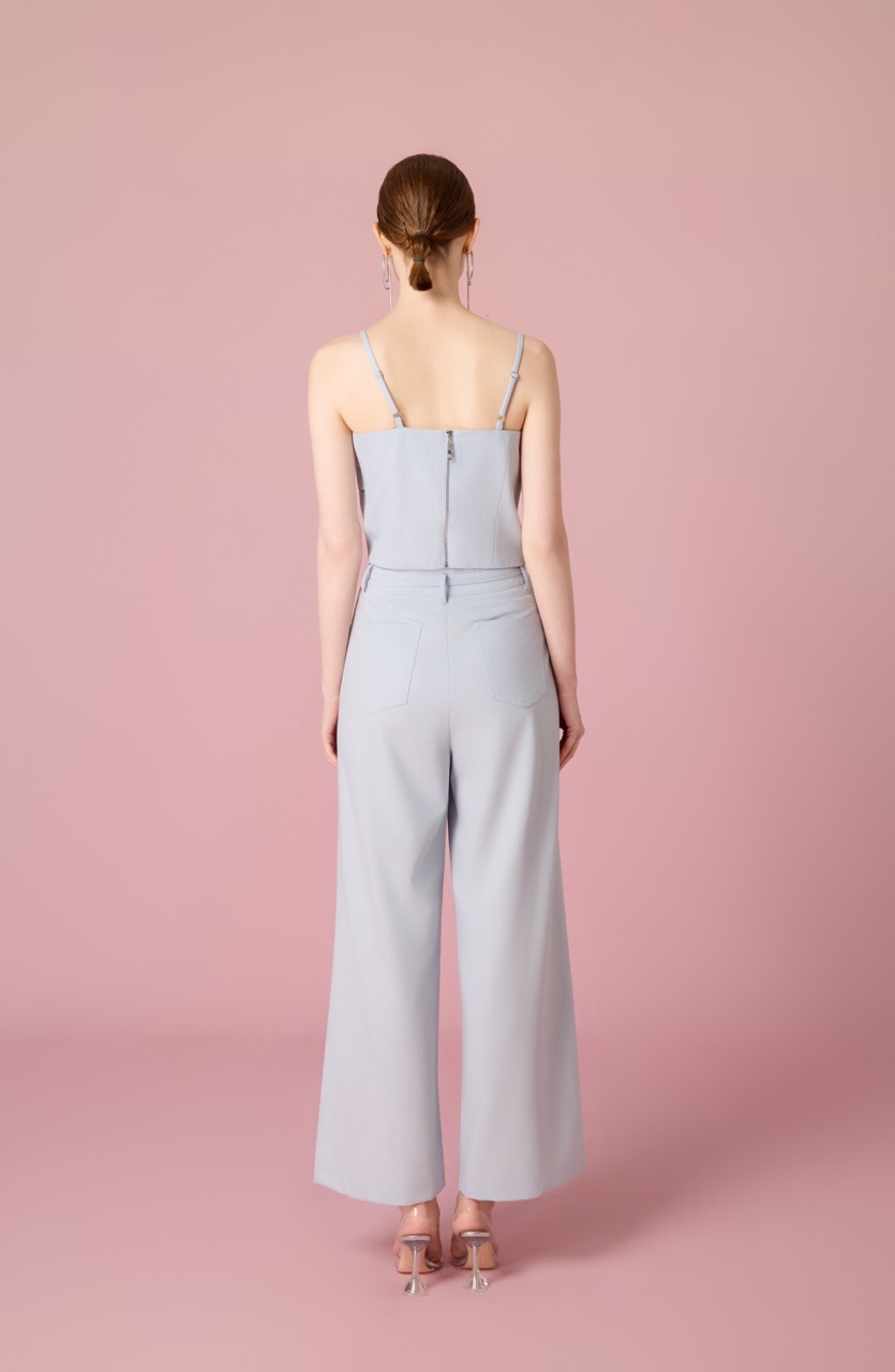 Chauntay Light Blue Layer Panel Spaghetti Top