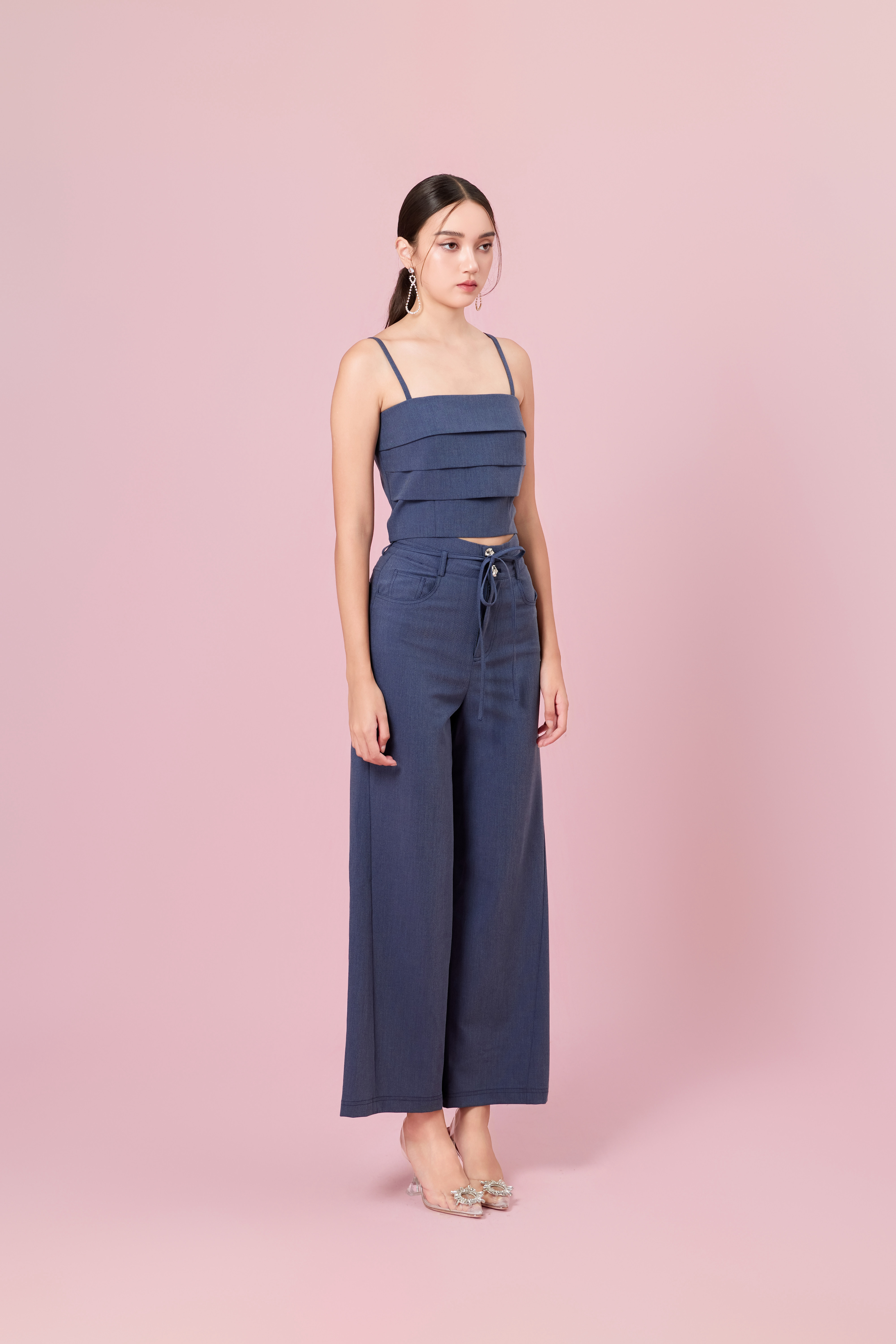 Chauntay Dark Blue Wide Leg Pants