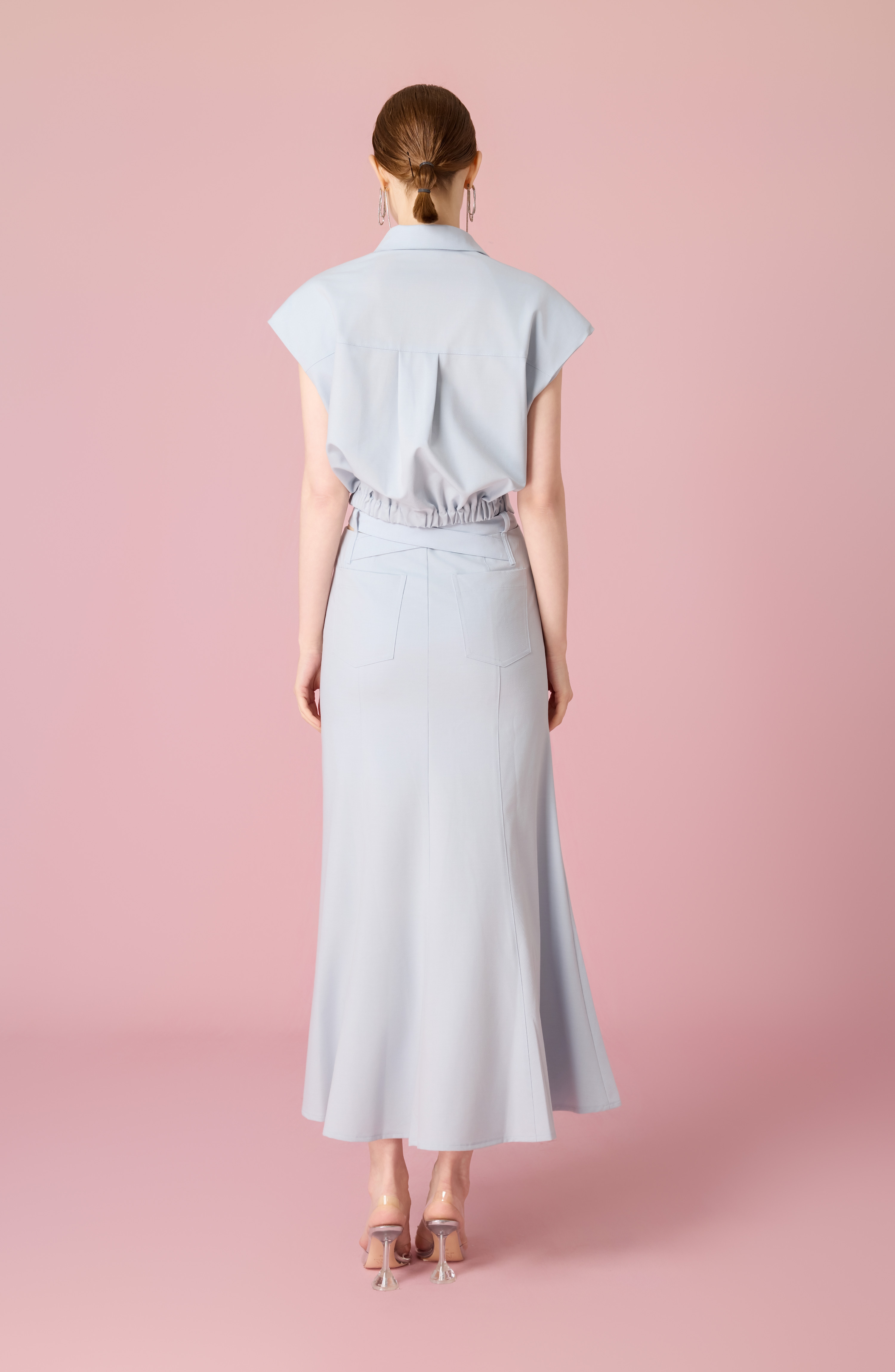 Chaunte Light Blue A-Line Skirt