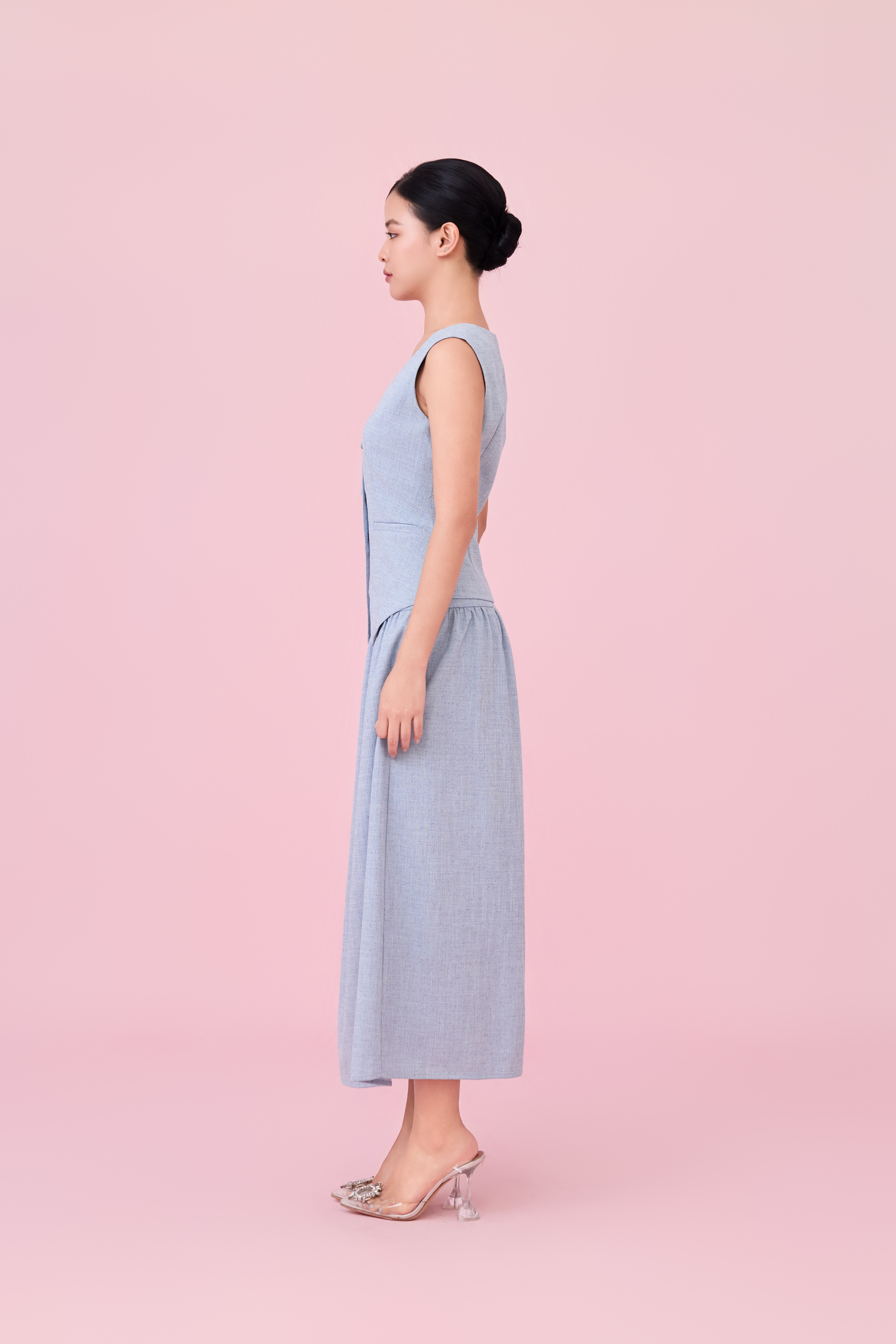 Cheerish Light Blue A-Line Skirt