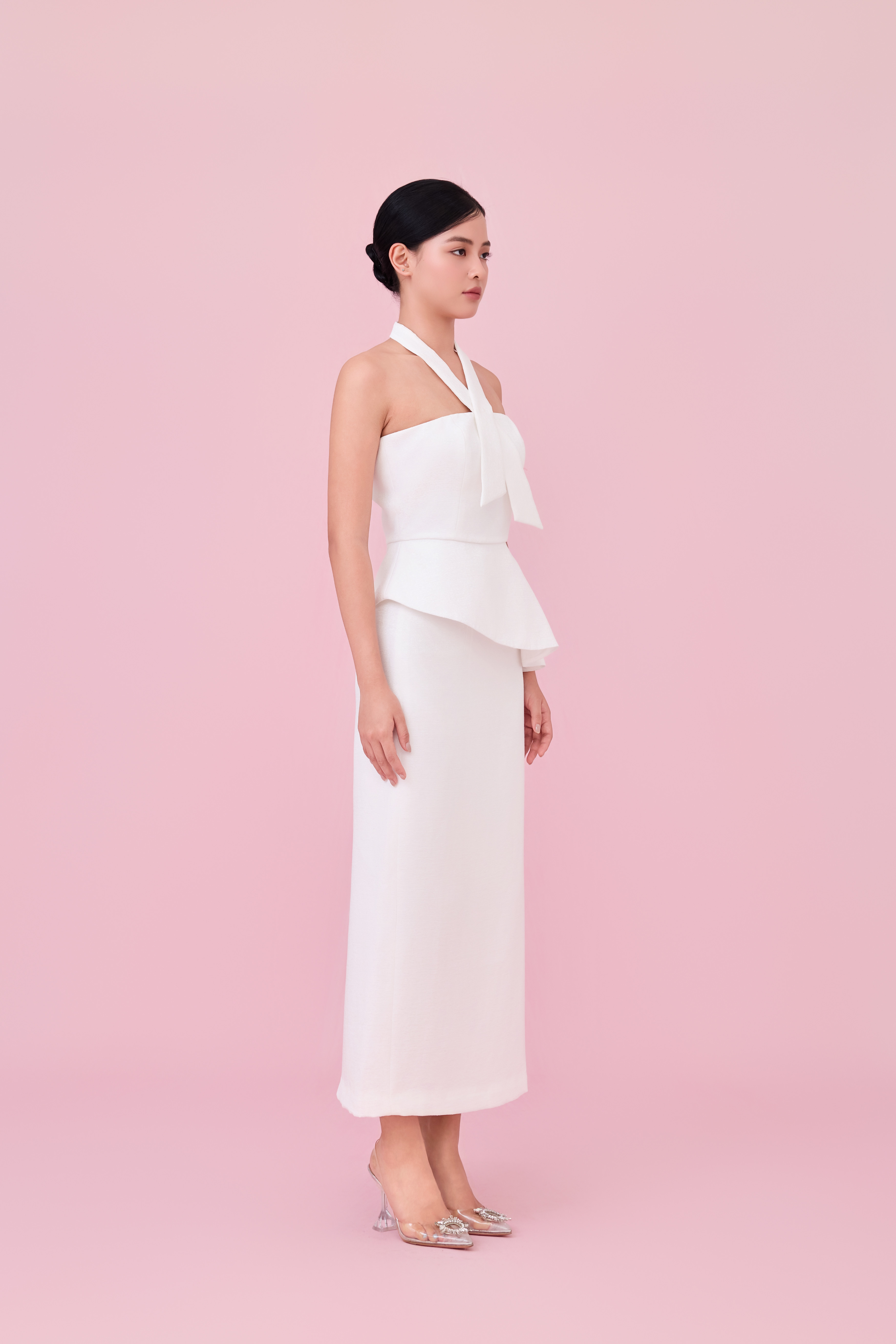 Charee White Halter-Neck Tube Top