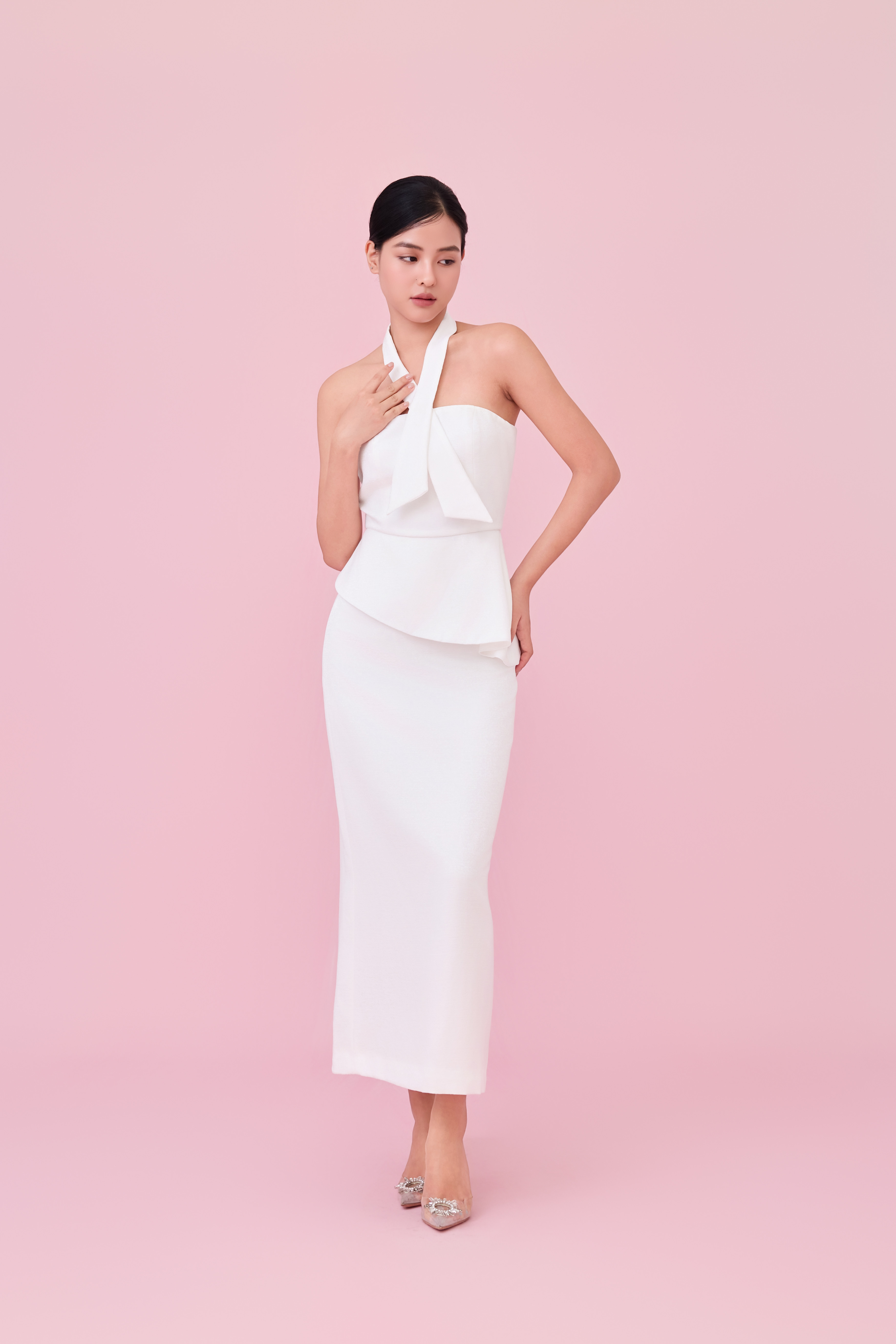 Charee White Midi Skirt