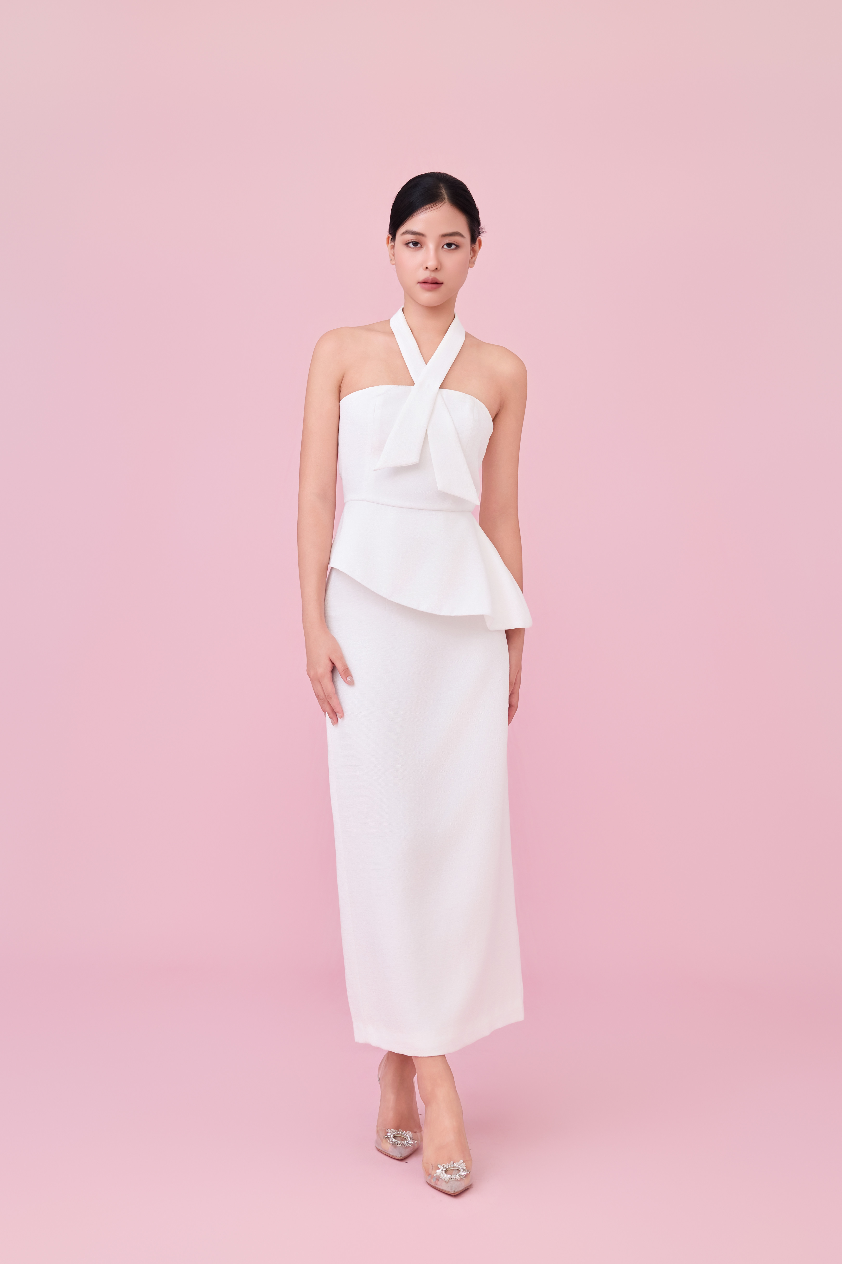 Charee White Midi Skirt