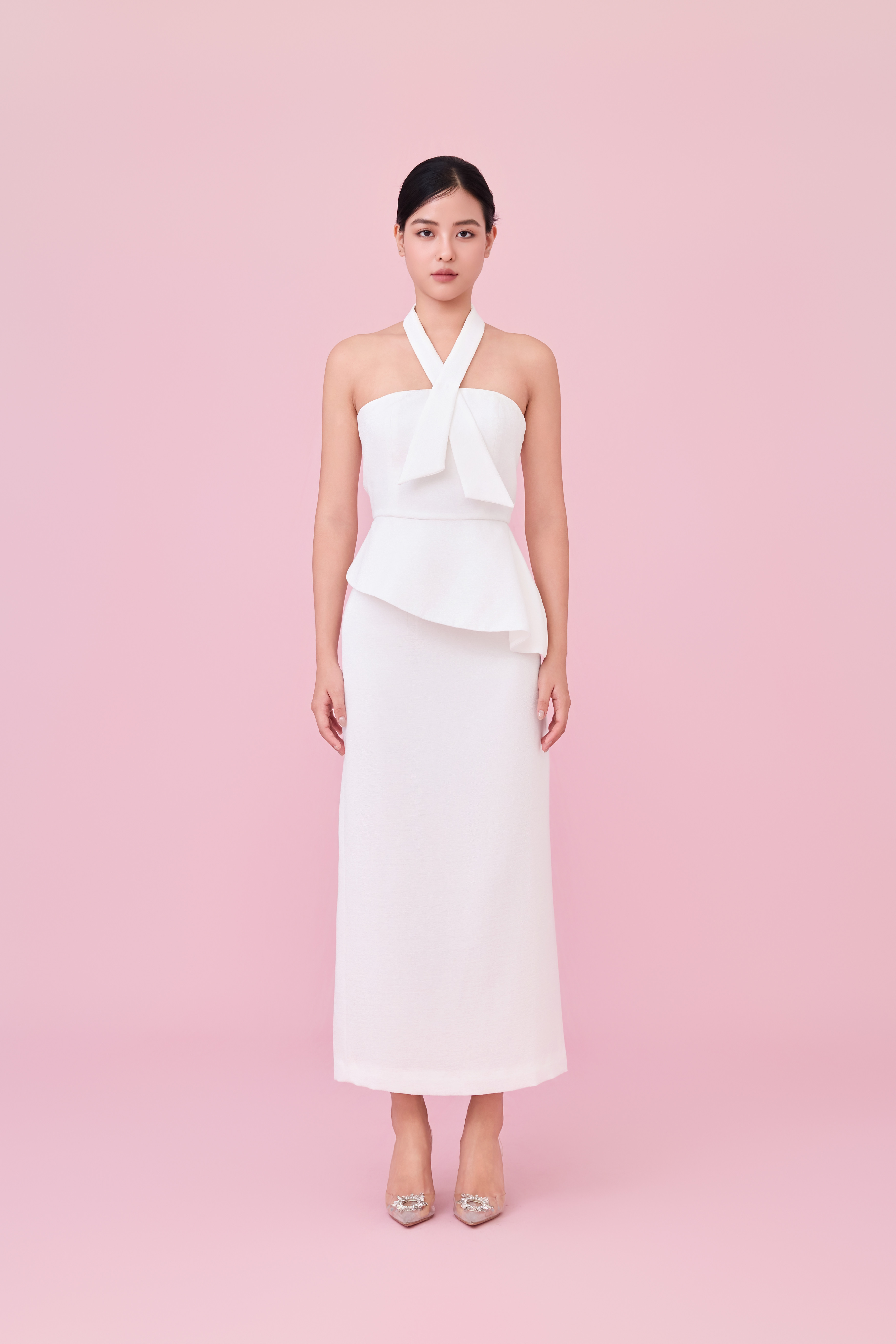 Charee White Midi Skirt