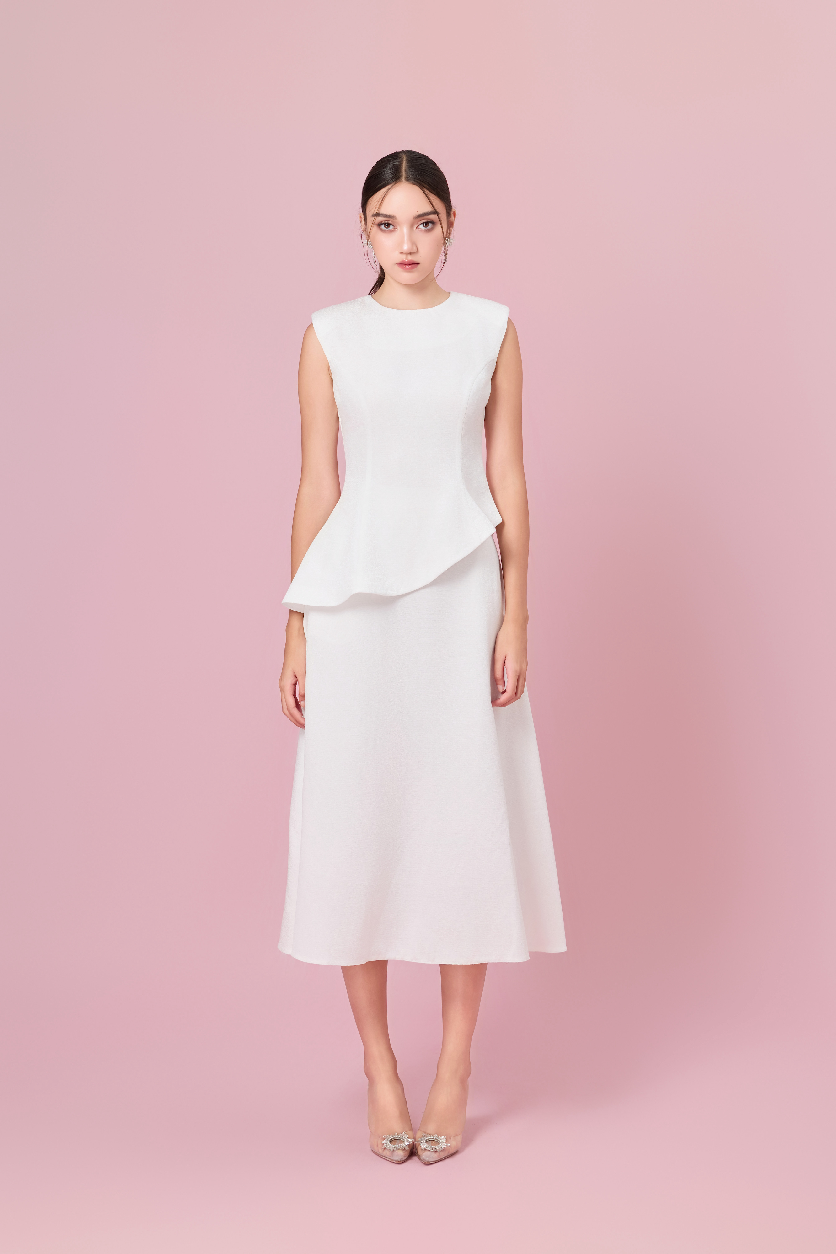Cheralyn White A-Line Skirt