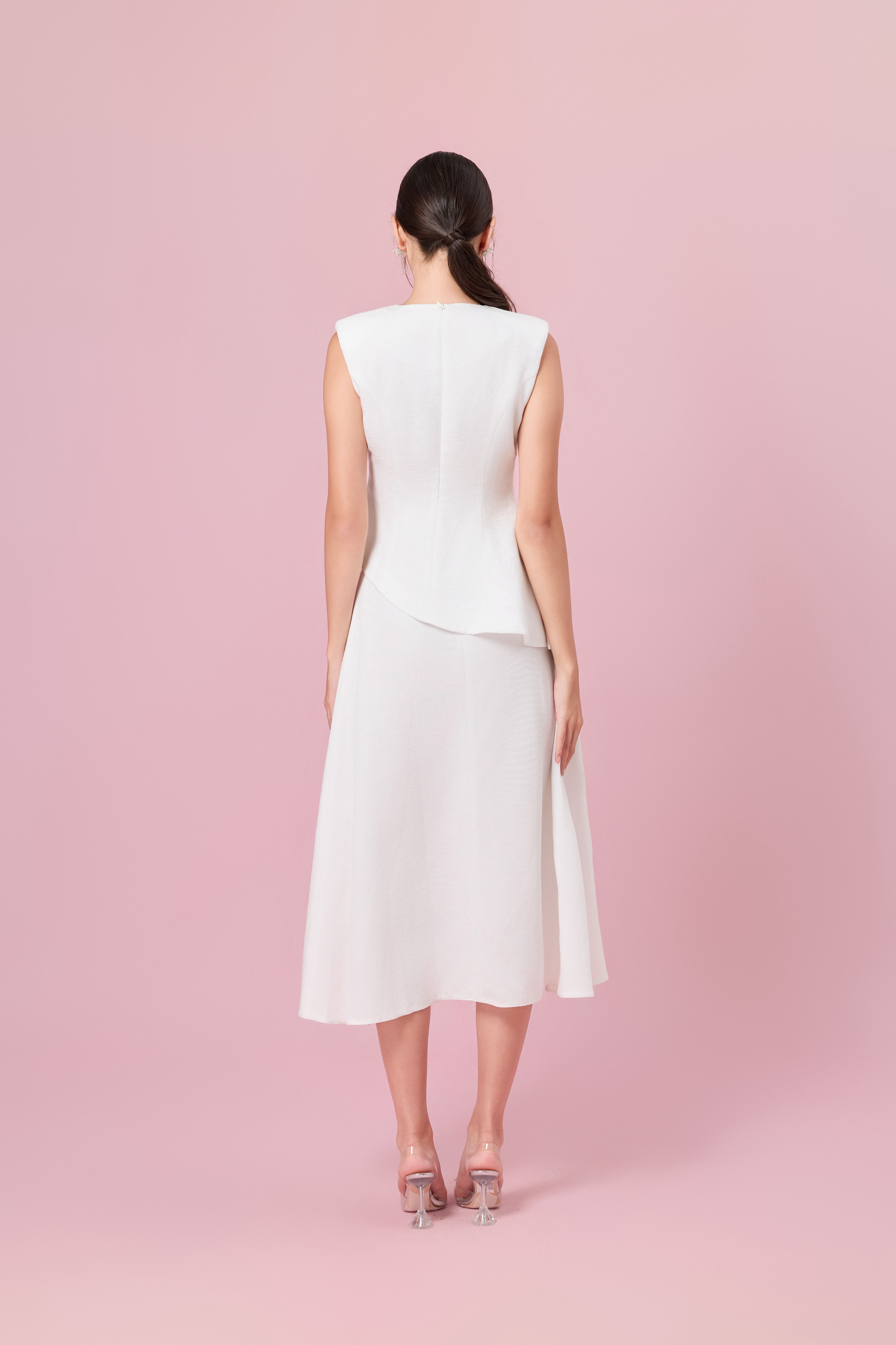 Cheralyn White Peplum Top