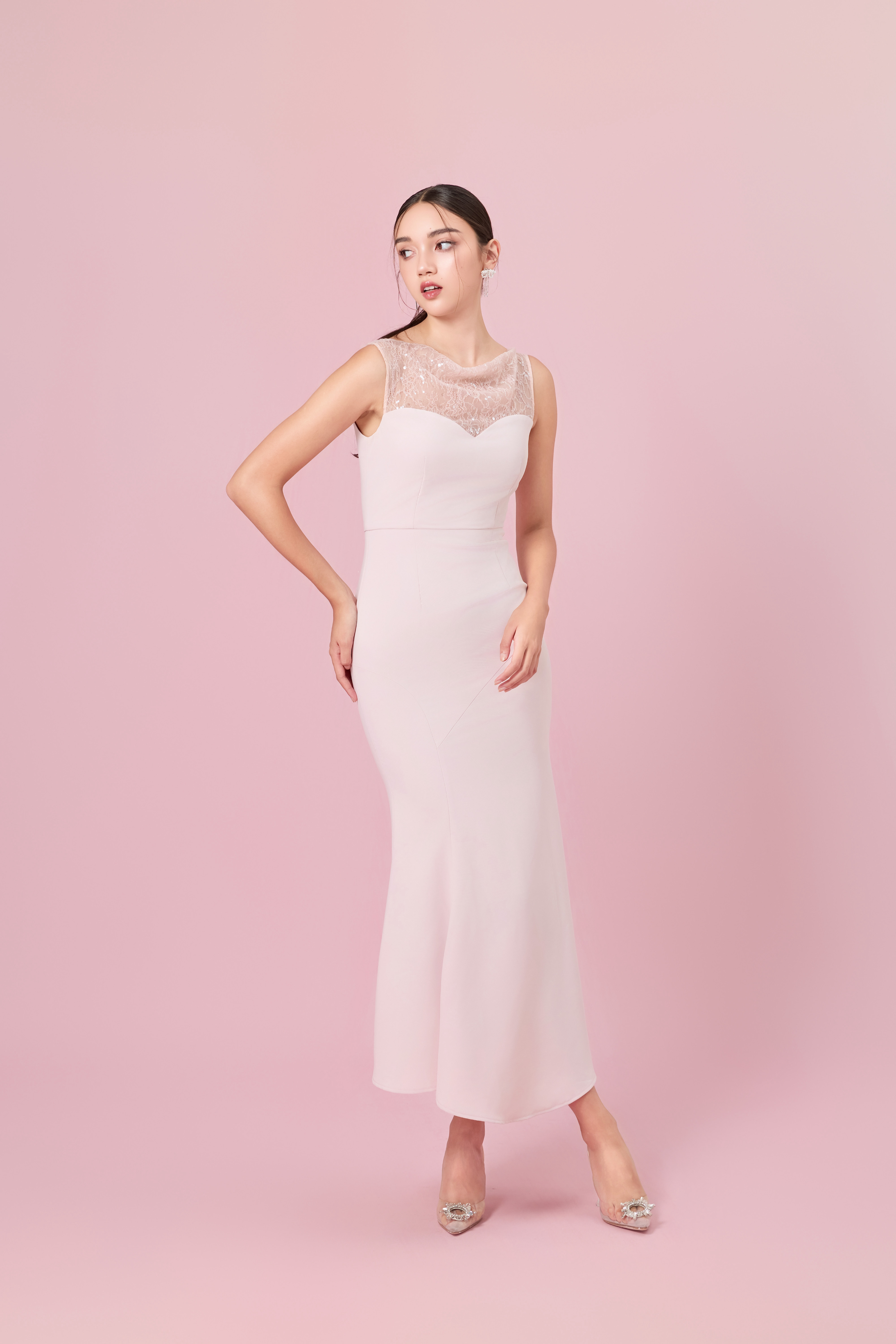 Cherelle Light Pink Mermaid Dress