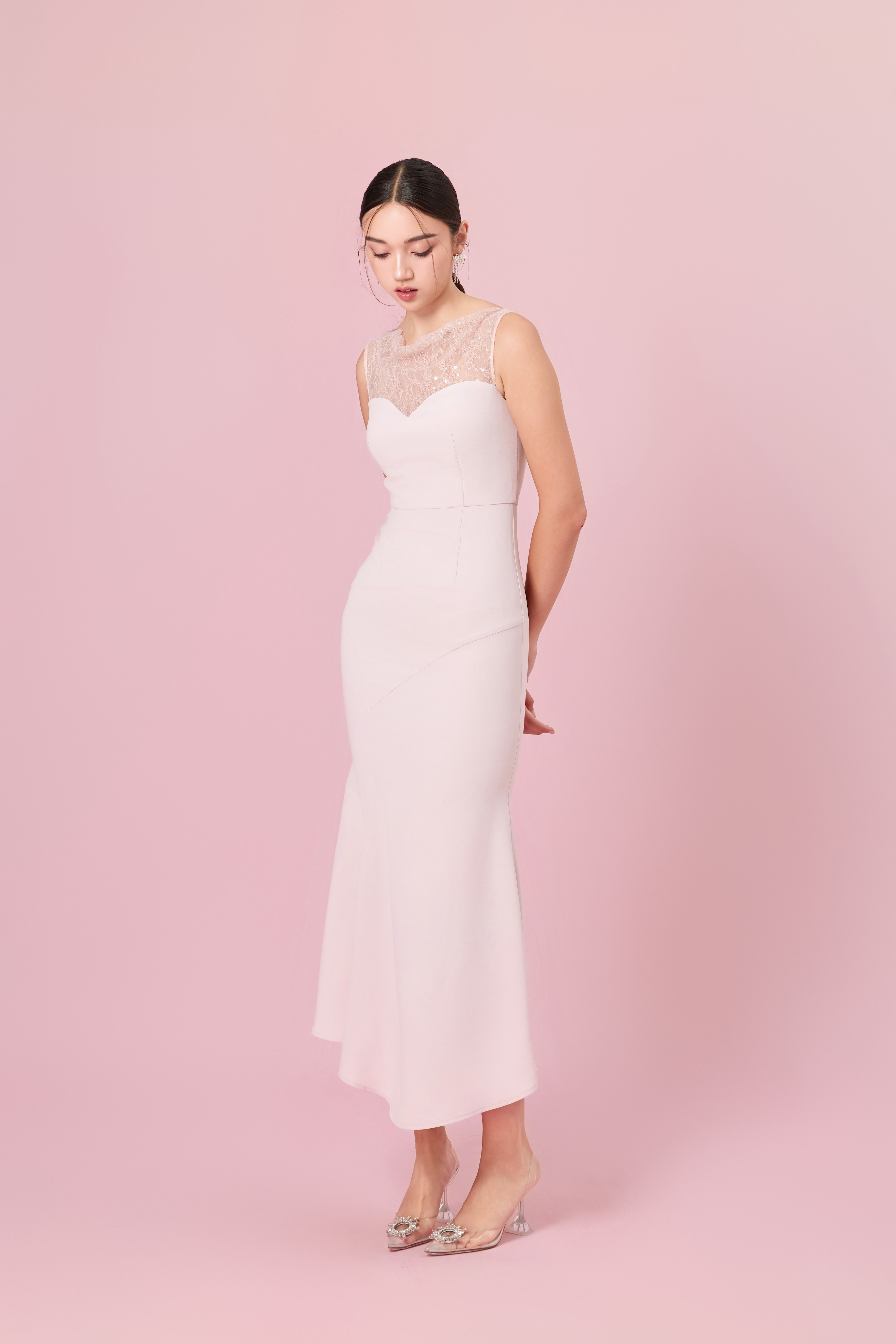 Cherelle Light Pink Mermaid Dress