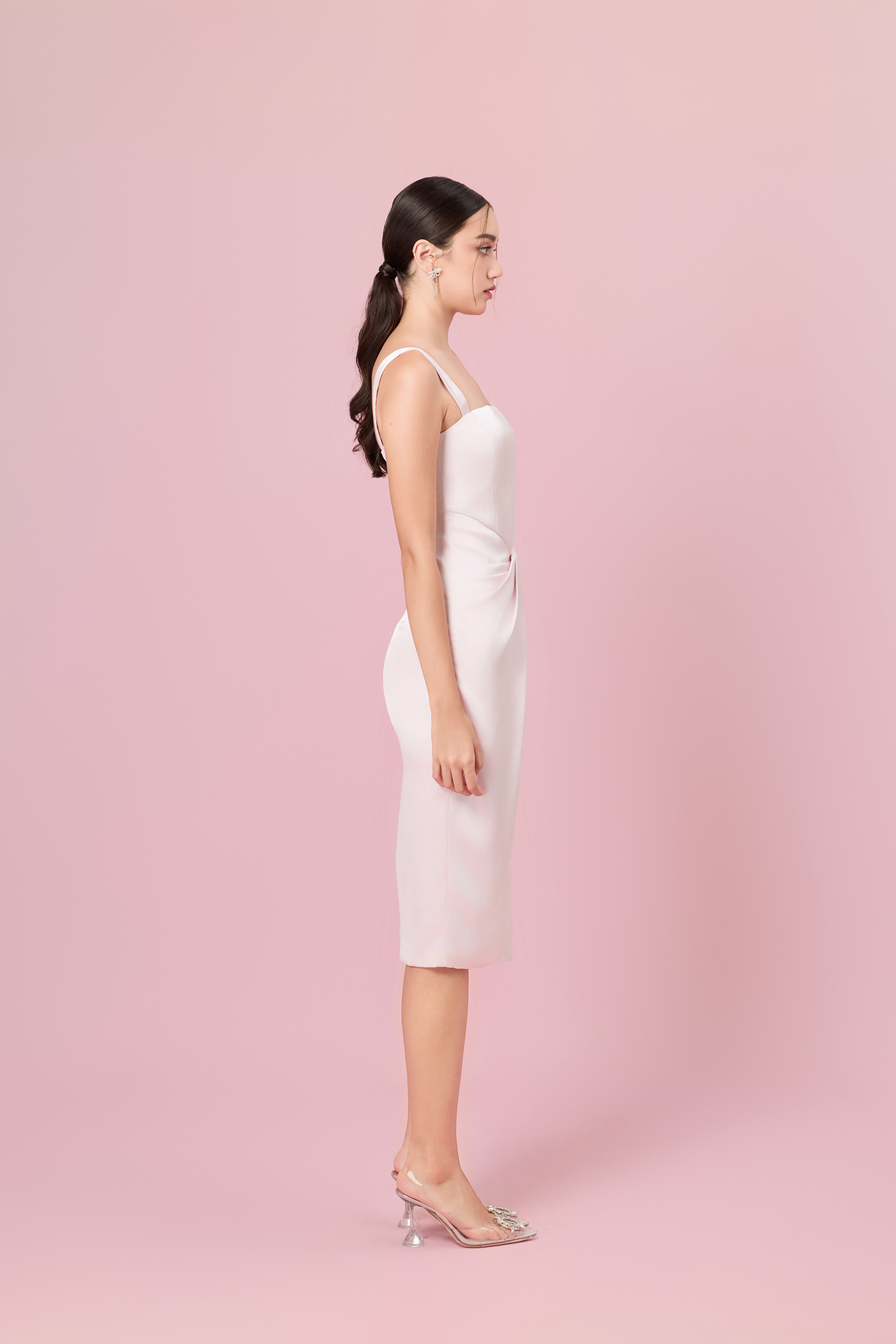Chantrel Light Pink Modern Wrap Dress