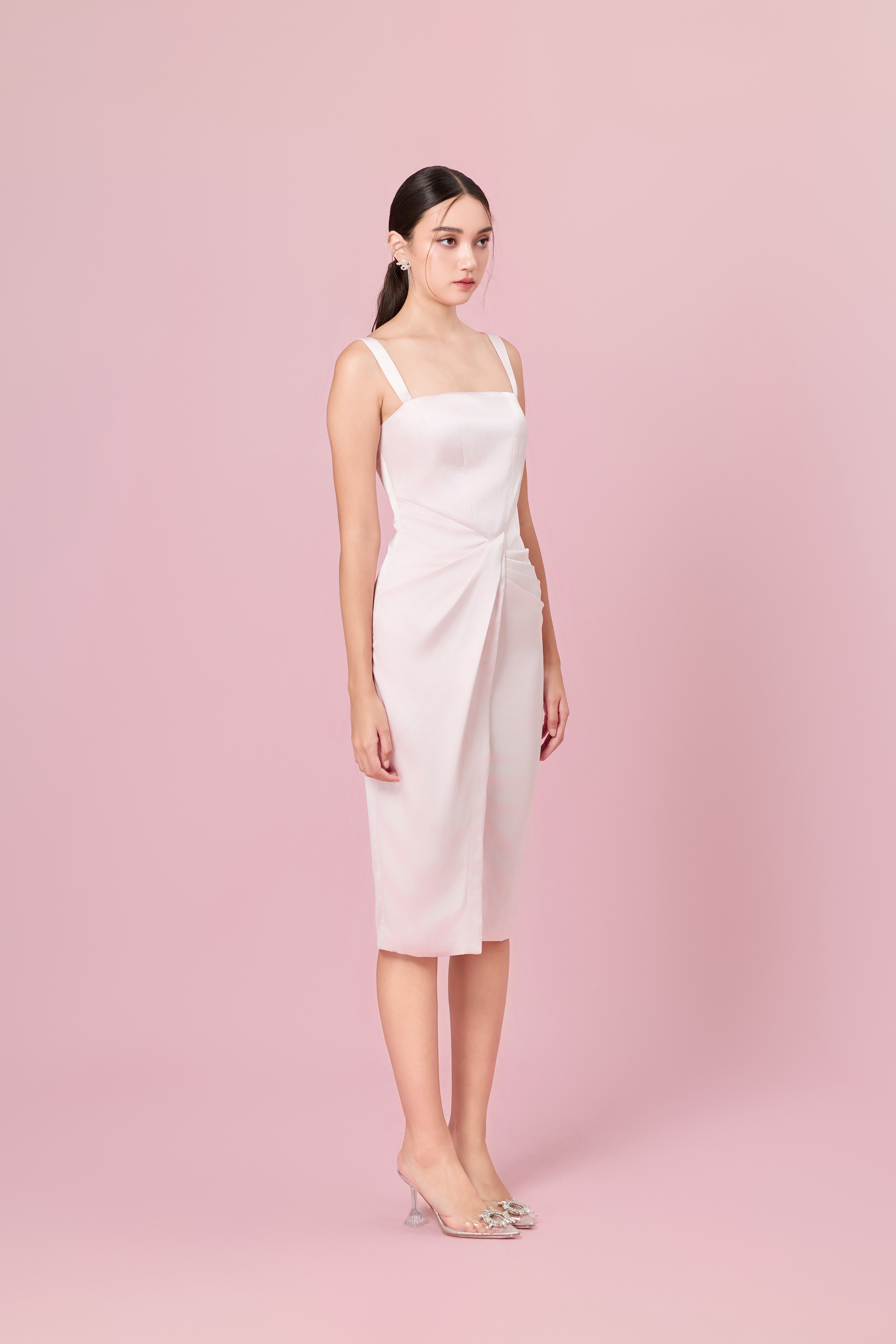 Chantrel Light Pink Modern Wrap Dress