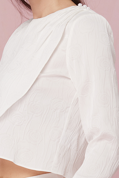 Chandal White Sateen Long Sleeve Top