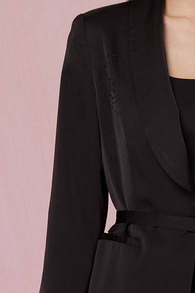 Chantael Black Wrap Blazer