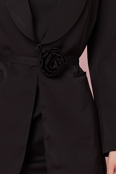 Chantael Black Wrap Blazer