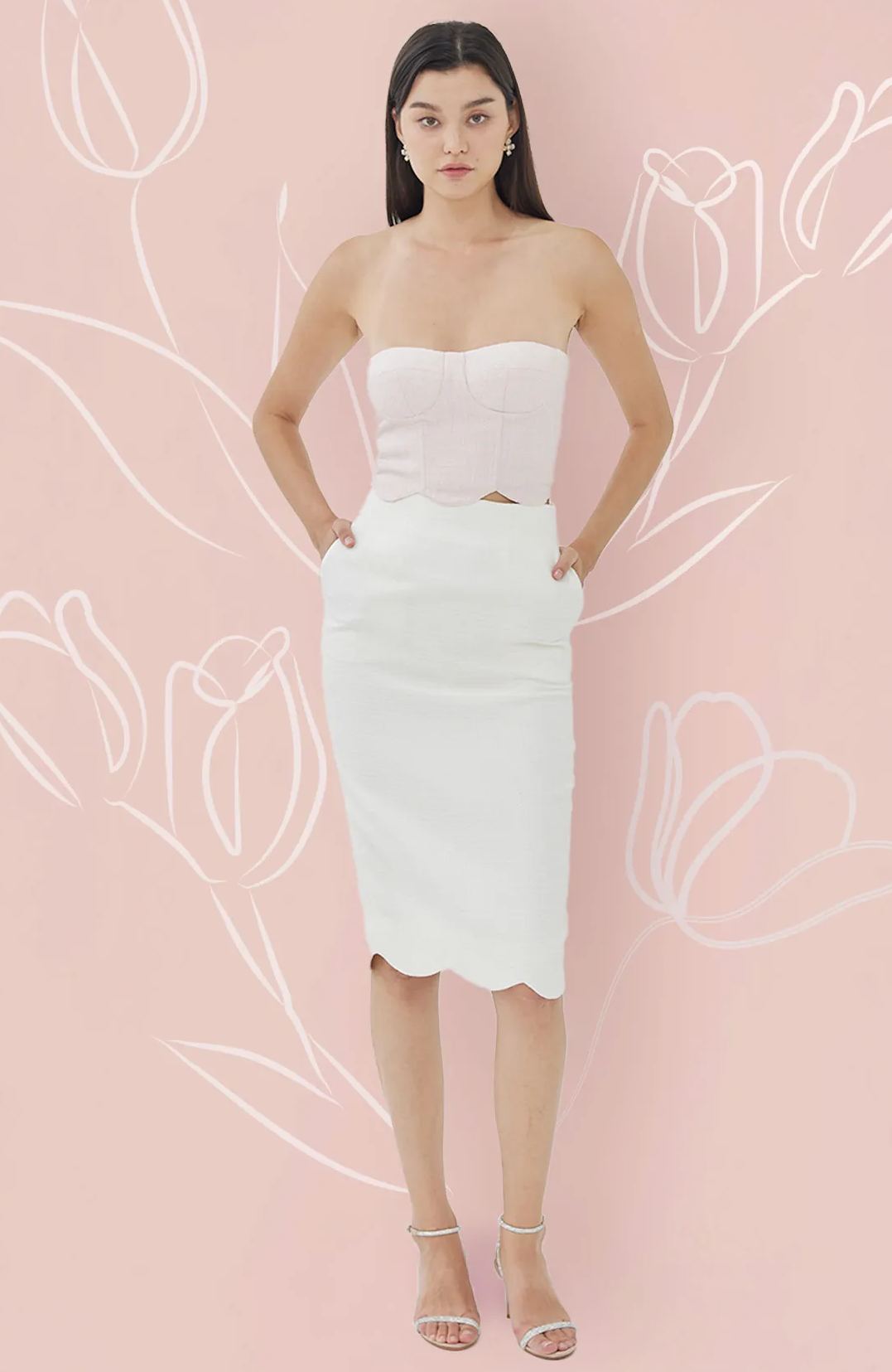 Alaina White Jacquard Dress