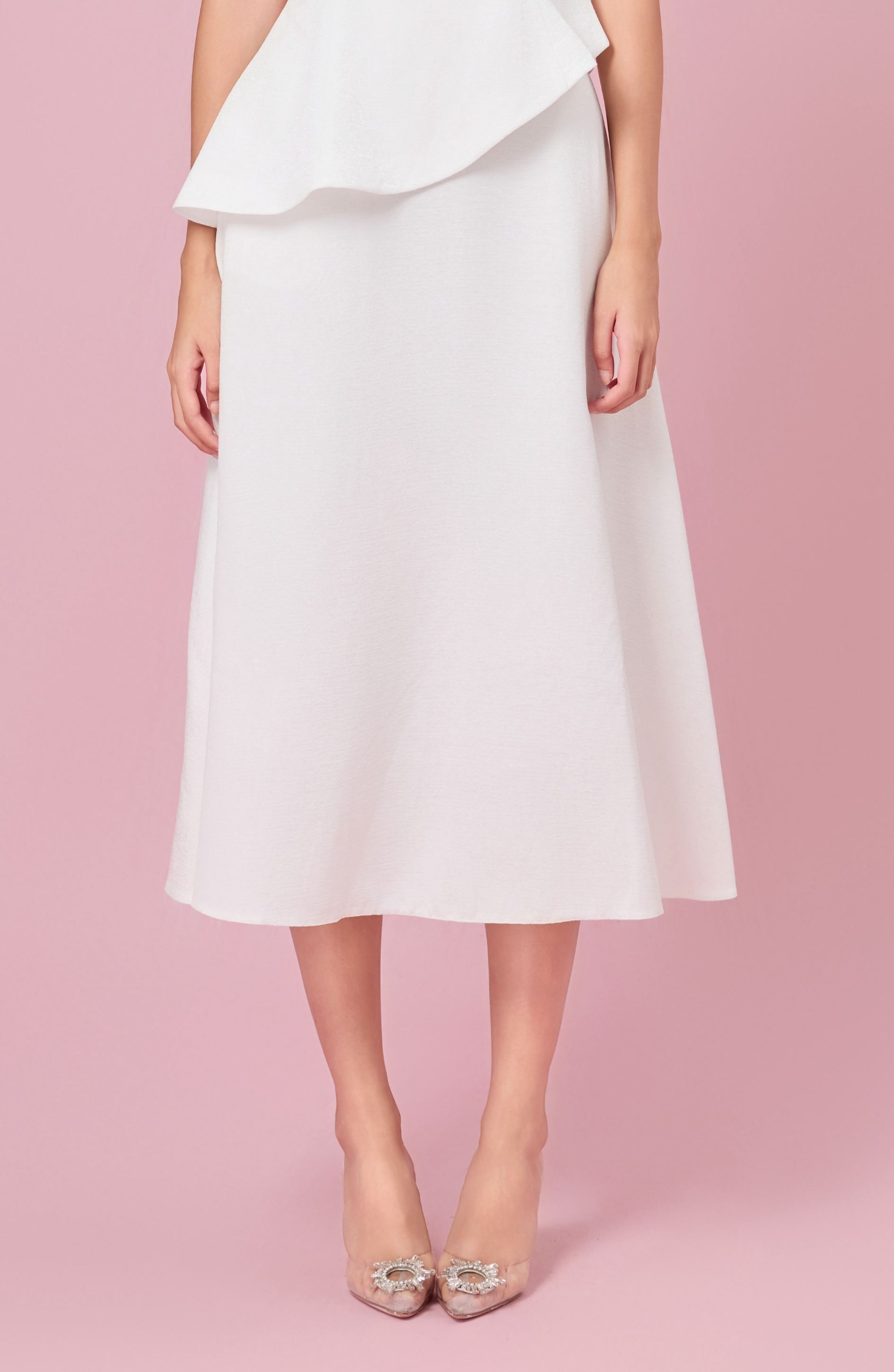 Cheralyn White A-Line Skirt