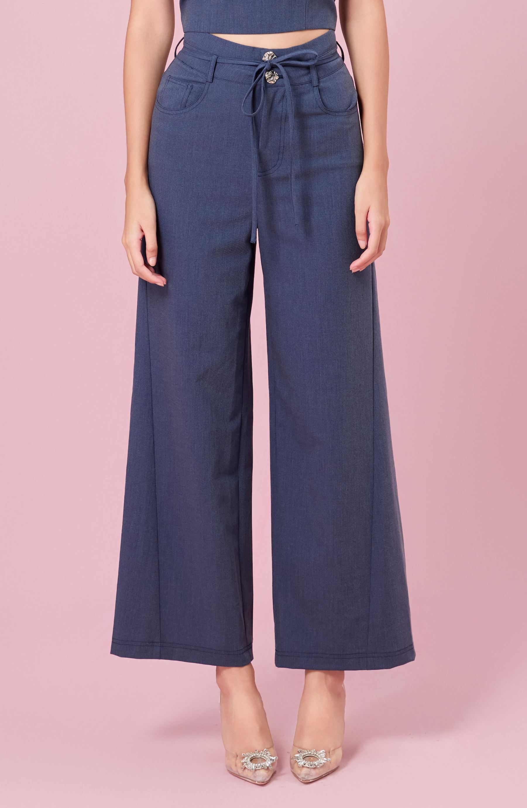 Chauntay Dark Blue Wide Leg Pants