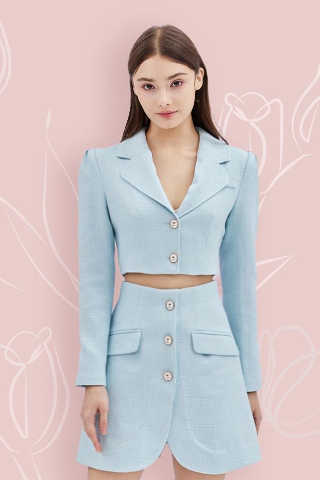 Garnette Blue Tweed Jacket