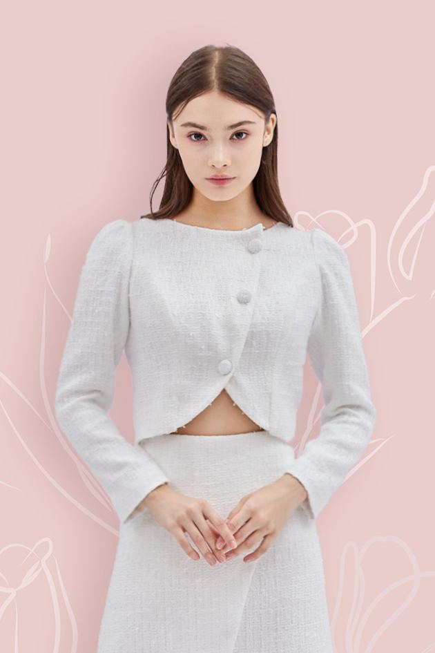 Gerika White Tweed Jacket