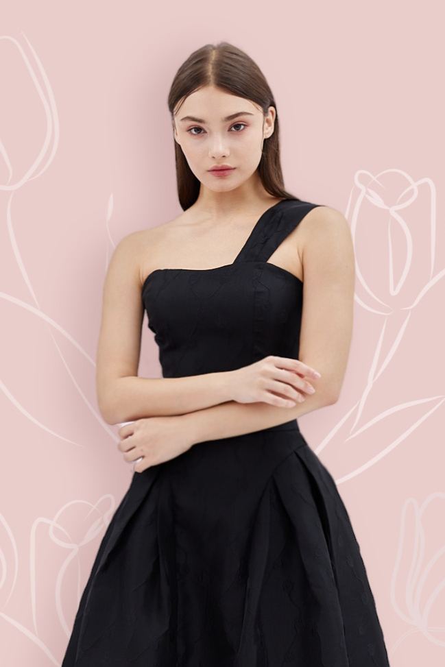 Abrial Black Jacquard Top