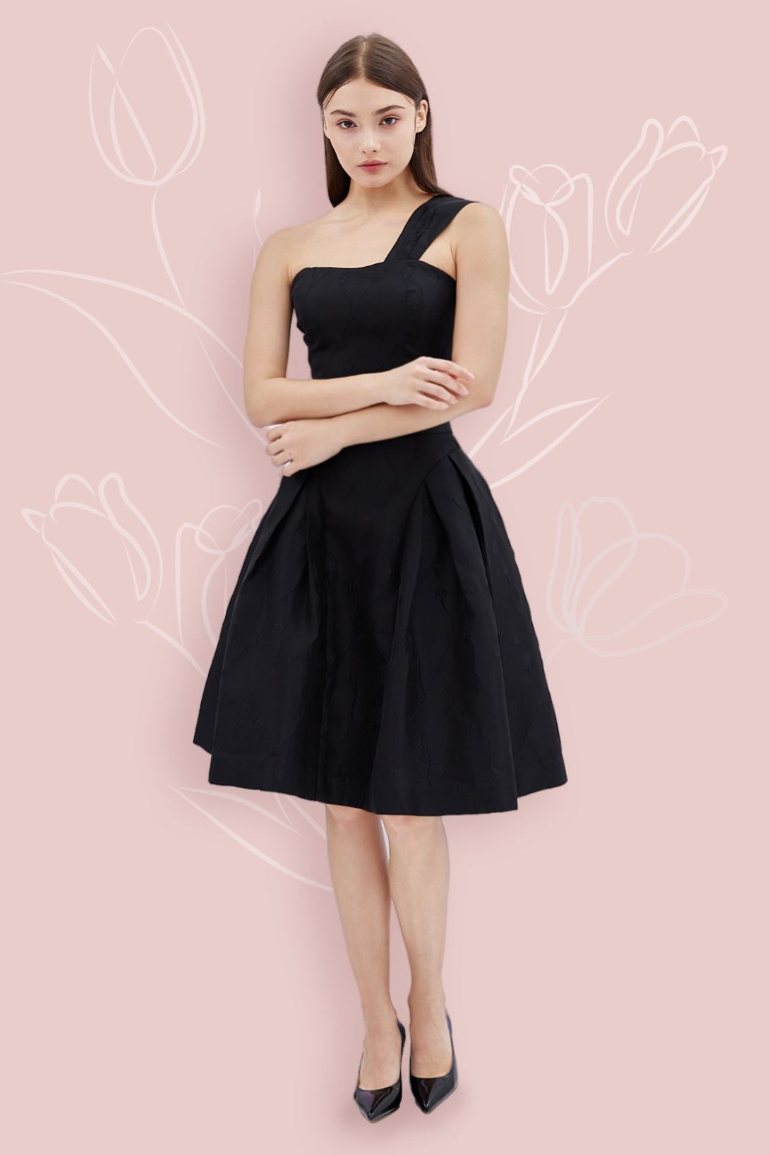 Abrial Black Jacquard Skirt