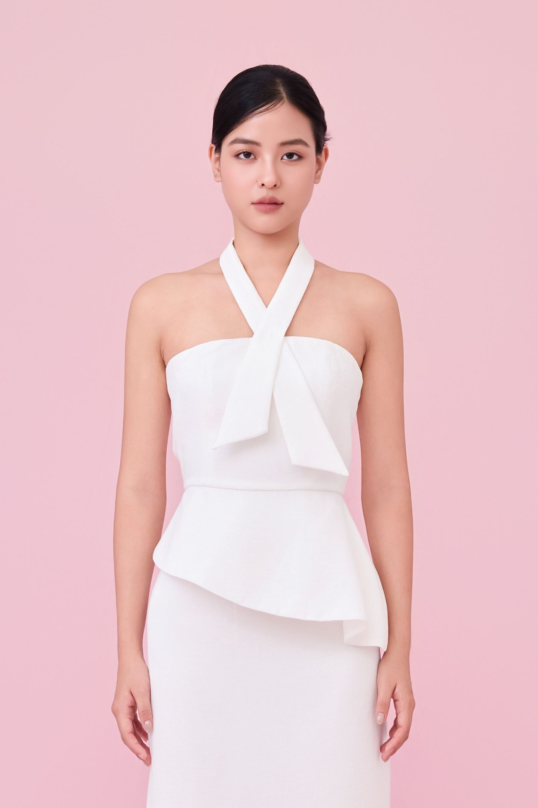 Charee White Halter-Neck Tube Top