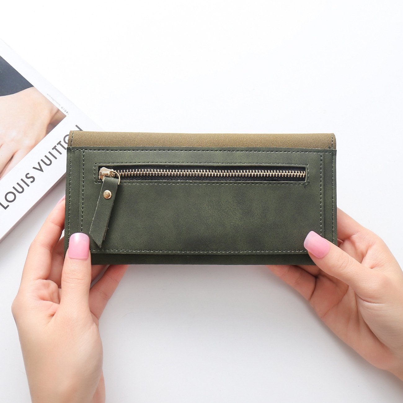 All-match stitching long card holder Multi-card position  bag mySite