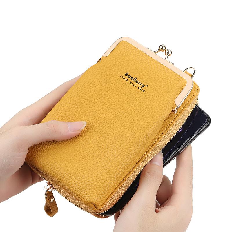 Ladies vertical lychee pattern shoulder messenger bag mySite