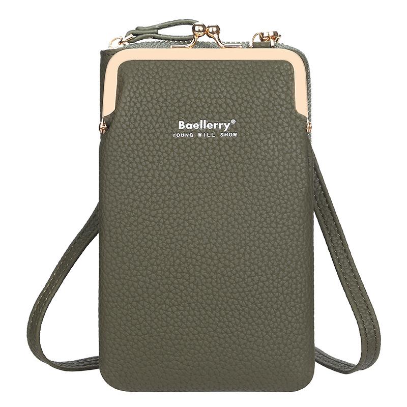 Ladies vertical lychee pattern shoulder messenger bag mySite