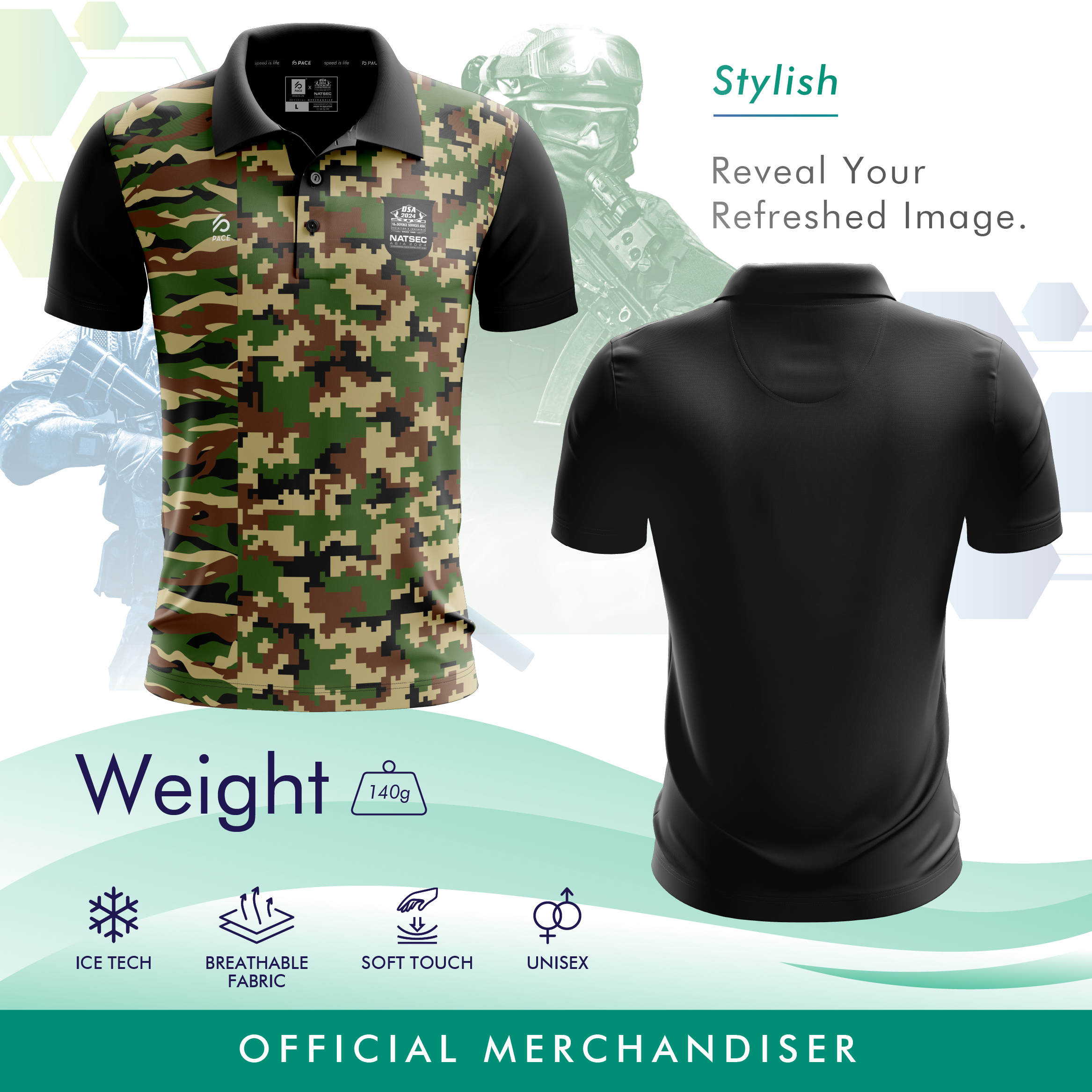 DSA 2024 SHORT SLEEVE SUBLIMATION - TIGER STRIPE X DIGITAL CAMO