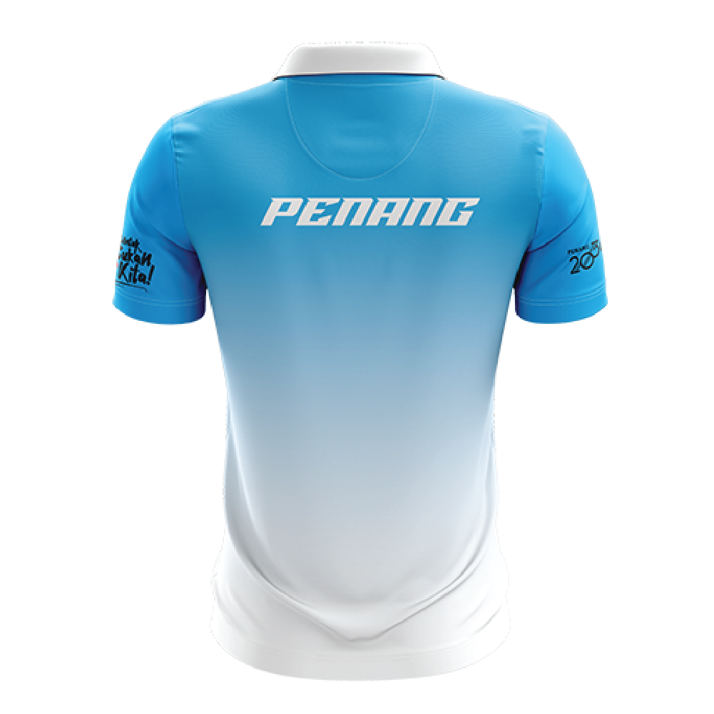 SUKMA PENANG Polo Tee White/Cyan