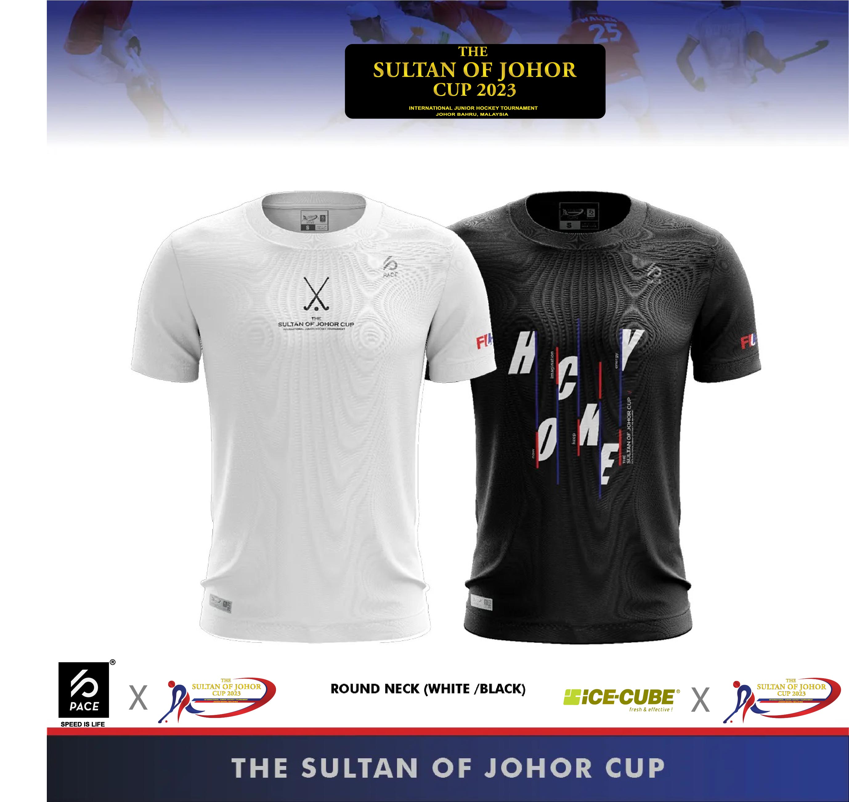 THE SULTAN OF JOHOR CUP -   ROUND NECK (WHITE /BLACK)