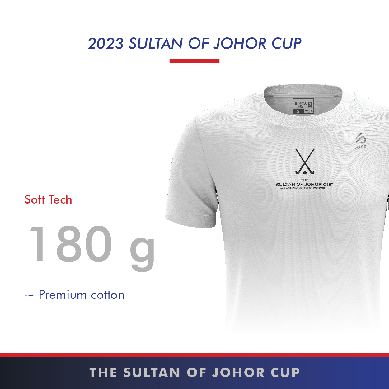 THE SULTAN OF JOHOR CUP -   ROUND NECK (WHITE /BLACK)
