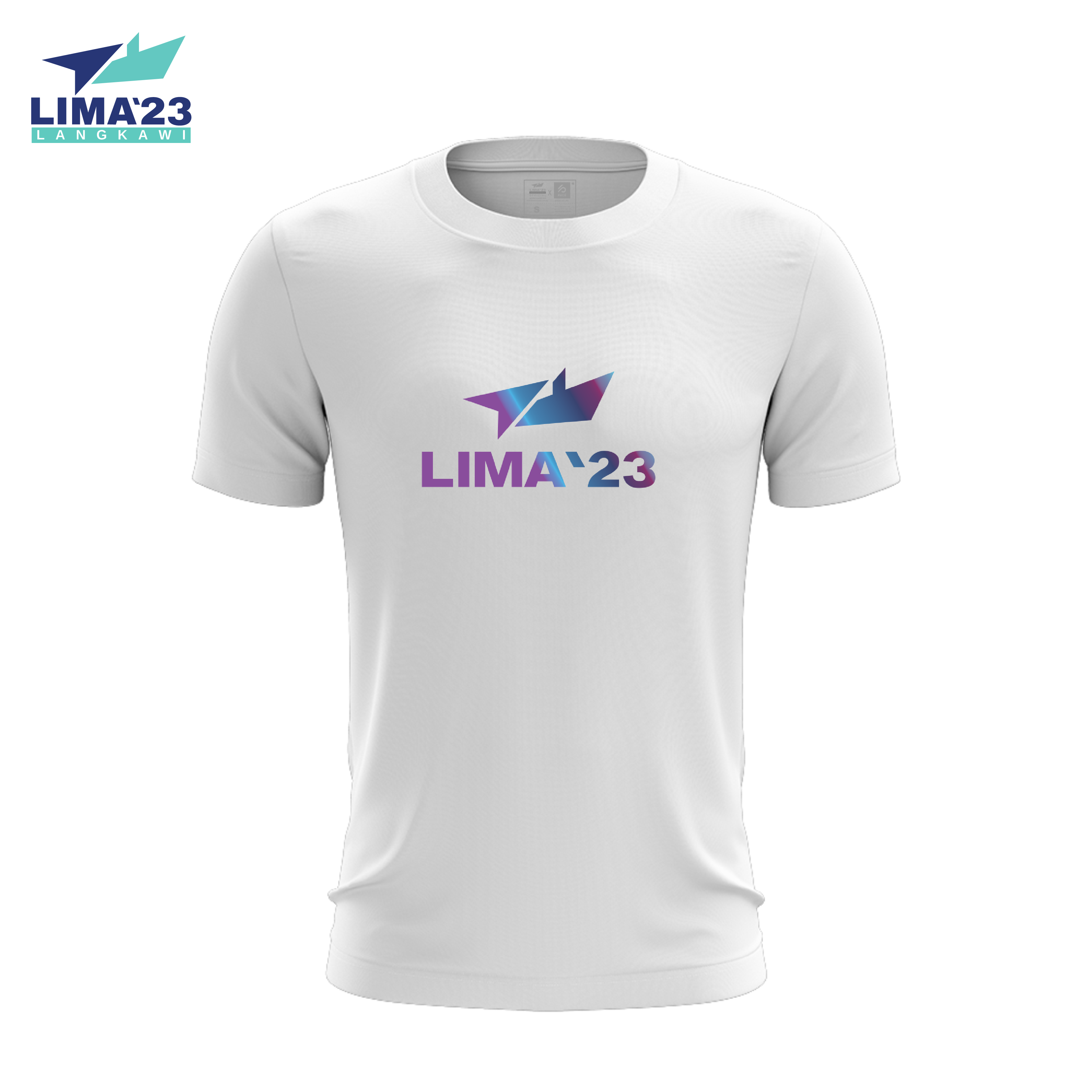 LIMA`23 Rainbow Reflective Tee Black, White, Navy & Tiffanny Blue