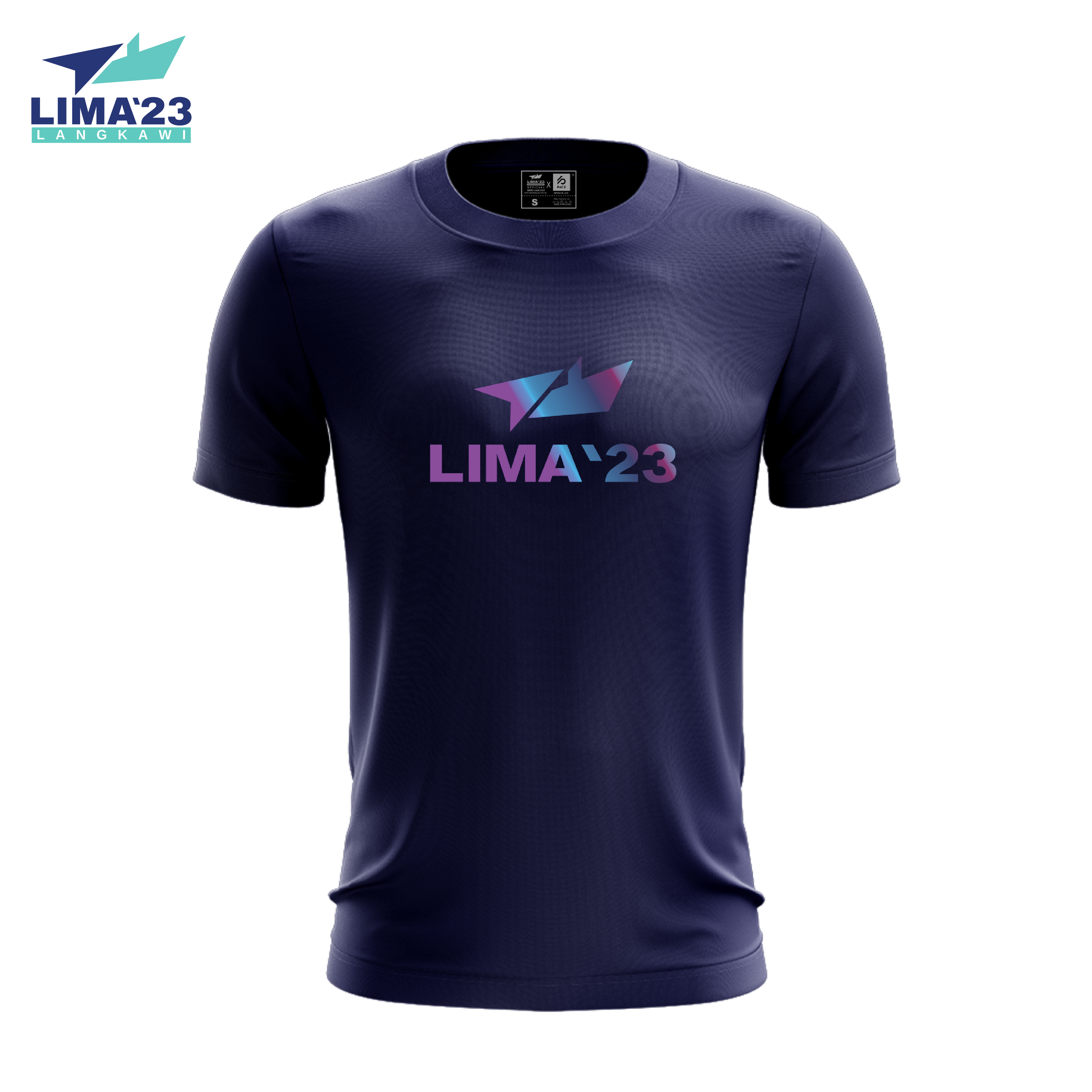 LIMA`23 Rainbow Reflective Tee Black, White, Navy & Tiffanny Blue