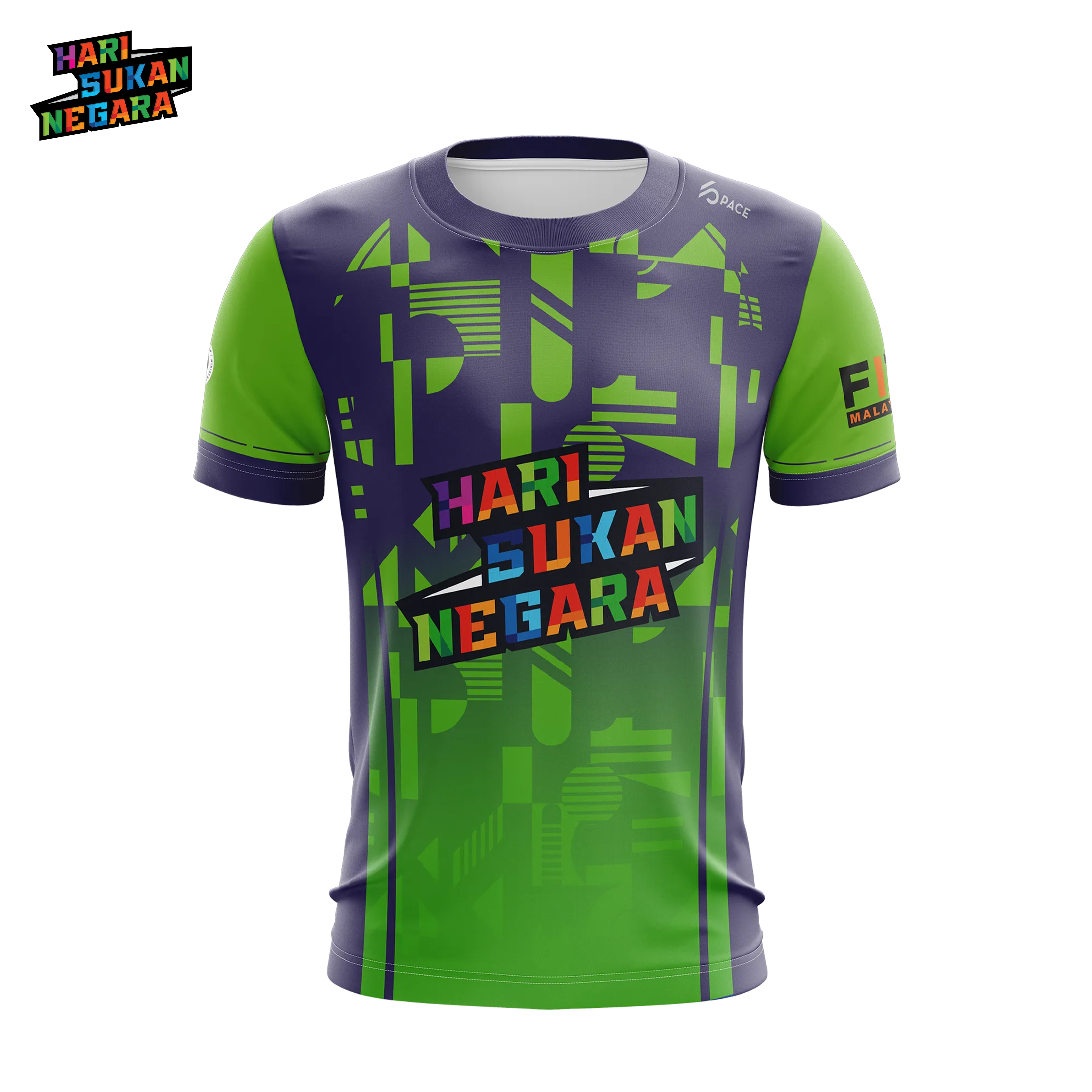 HARI SUKAN NEGARA`23 Short Sleeve Blue/Green 