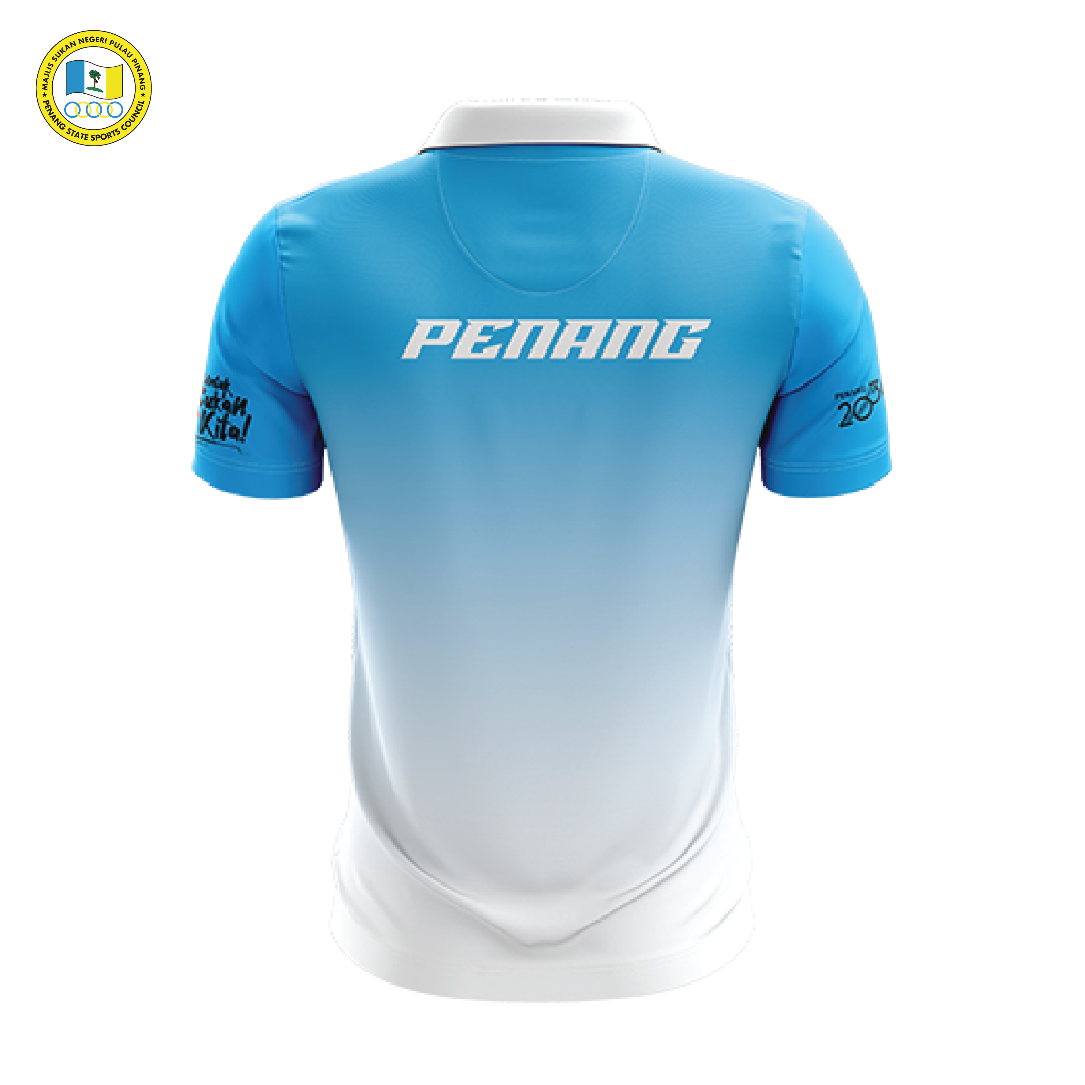 PENANG SUKMA Polo Tee White/Cyan