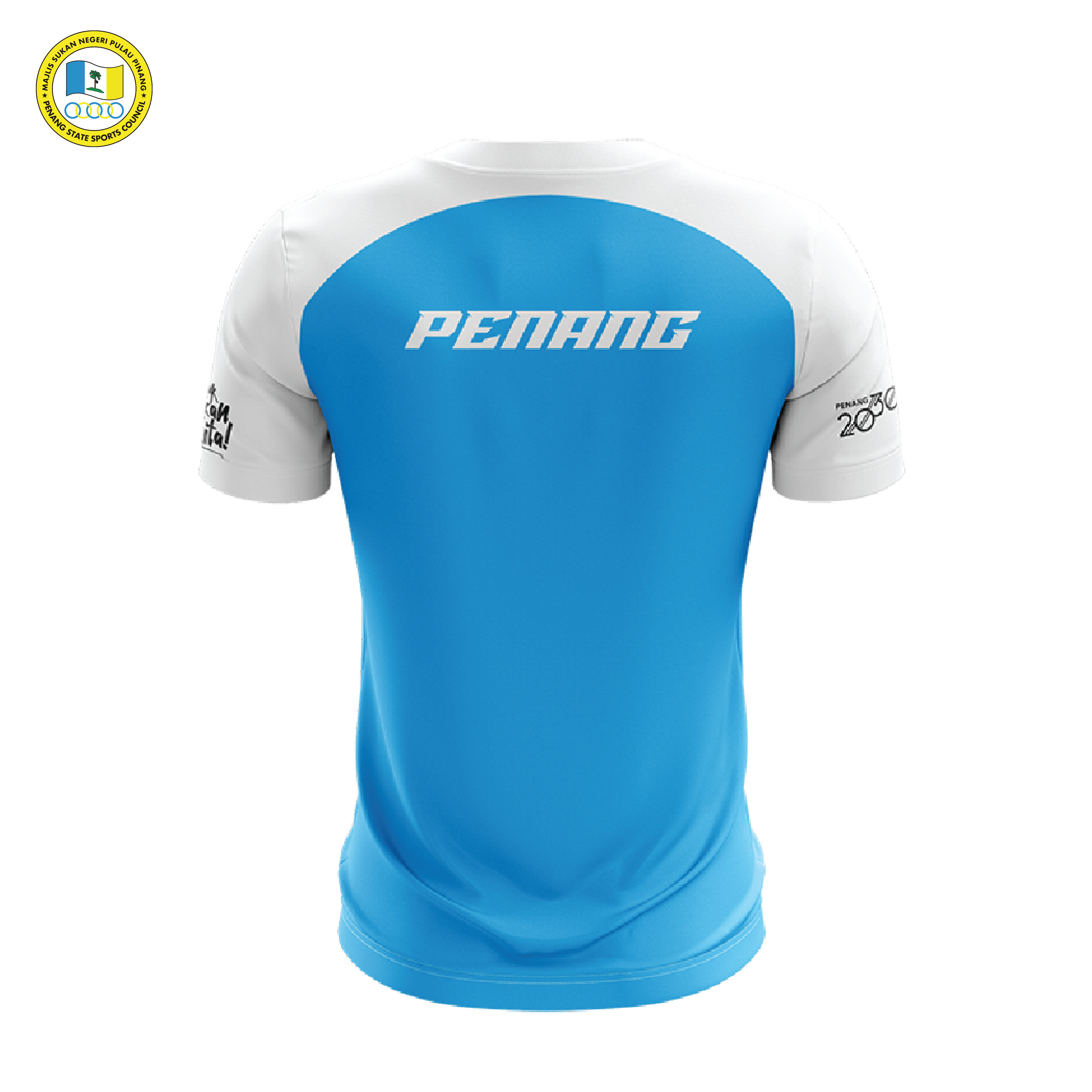 PENANG SUKMA Tee White Cyan