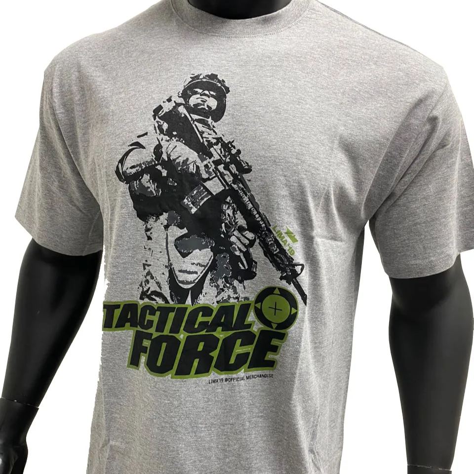 LIMA'19 Round Neck T-Shirt (Tactical Force with Army)_Grey