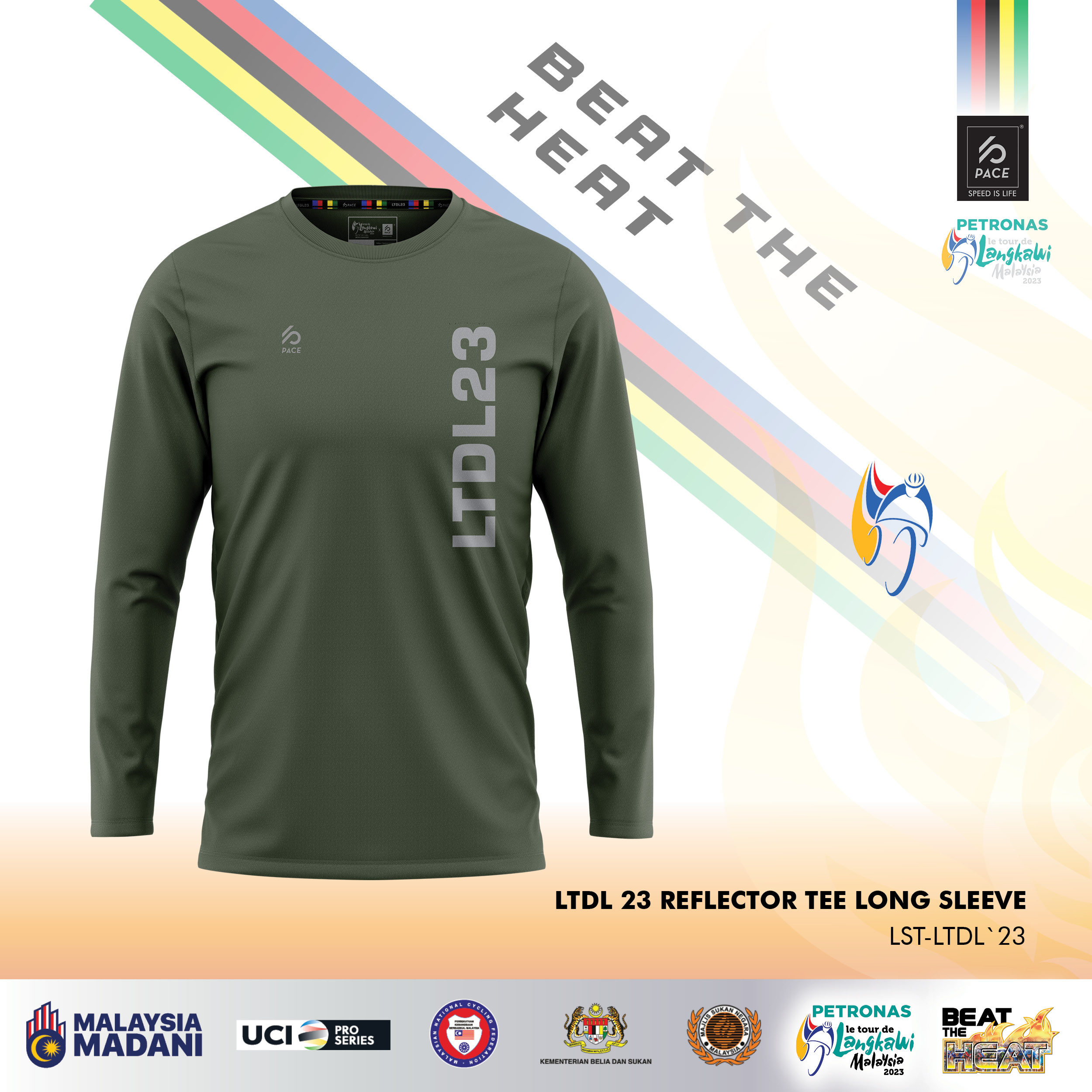 LTDL 23 REFLECTOR TEE LONG SLEEVE FOREST GREEN