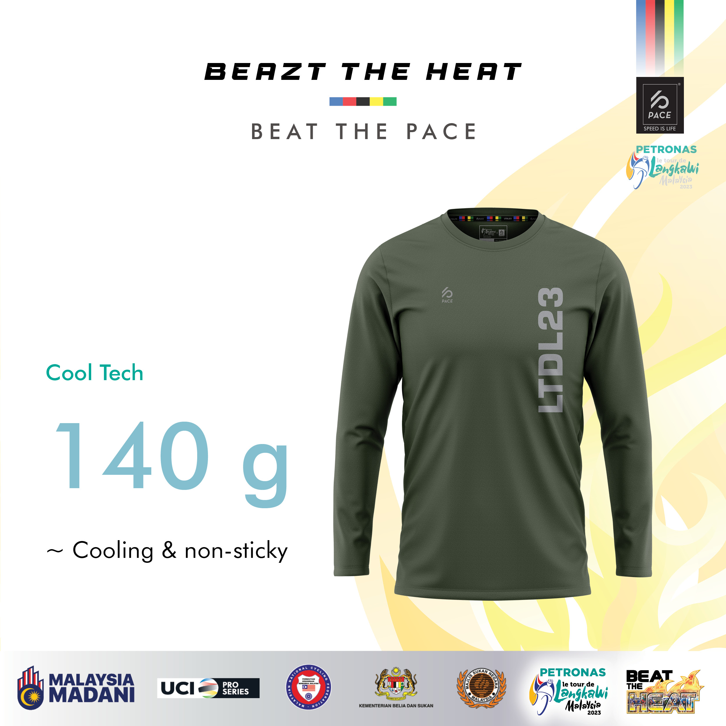 LTDL 23 REFLECTOR TEE LONG SLEEVE FOREST GREEN