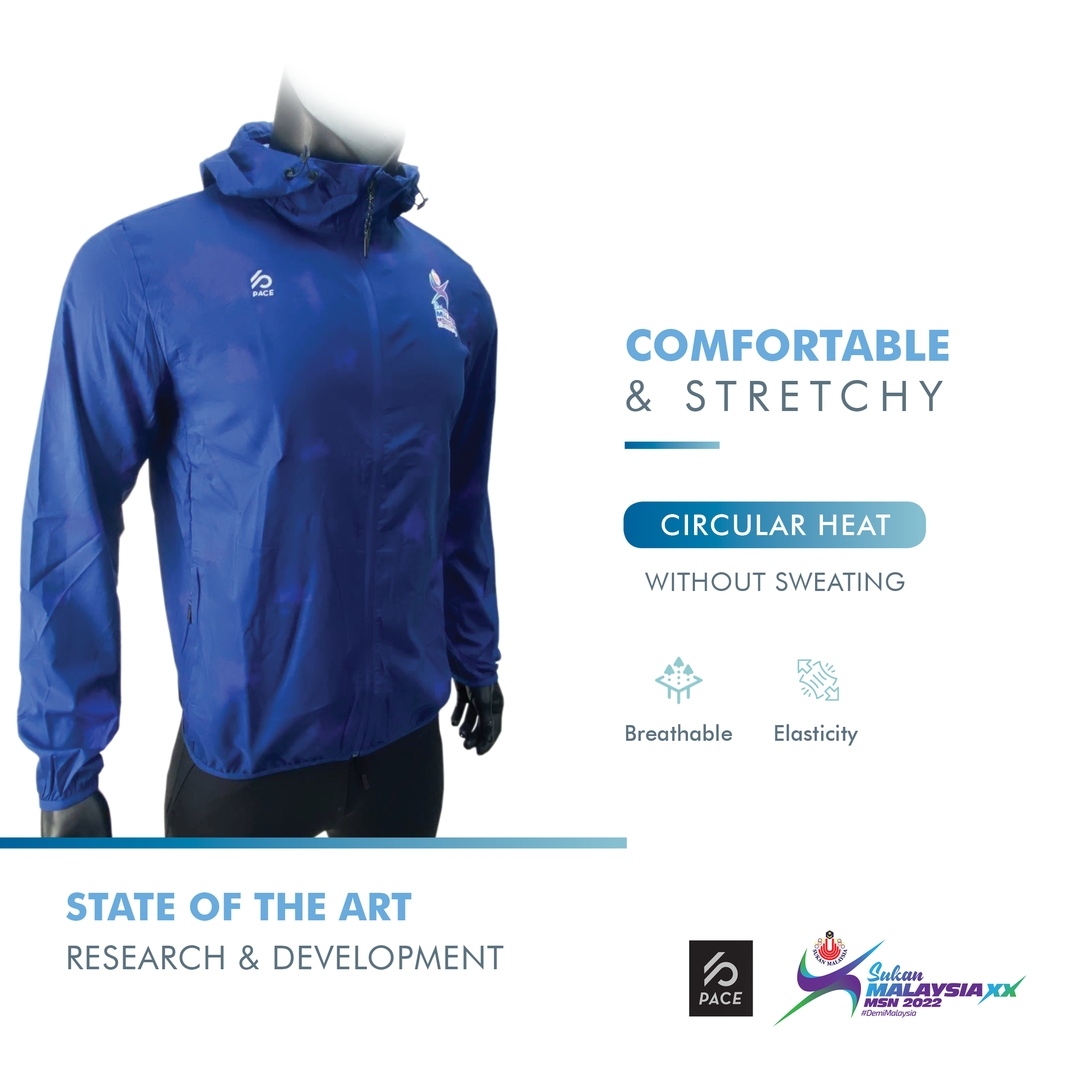 SUKMA`22 Pocketable UV Protection Parka Navy Blue/Purple