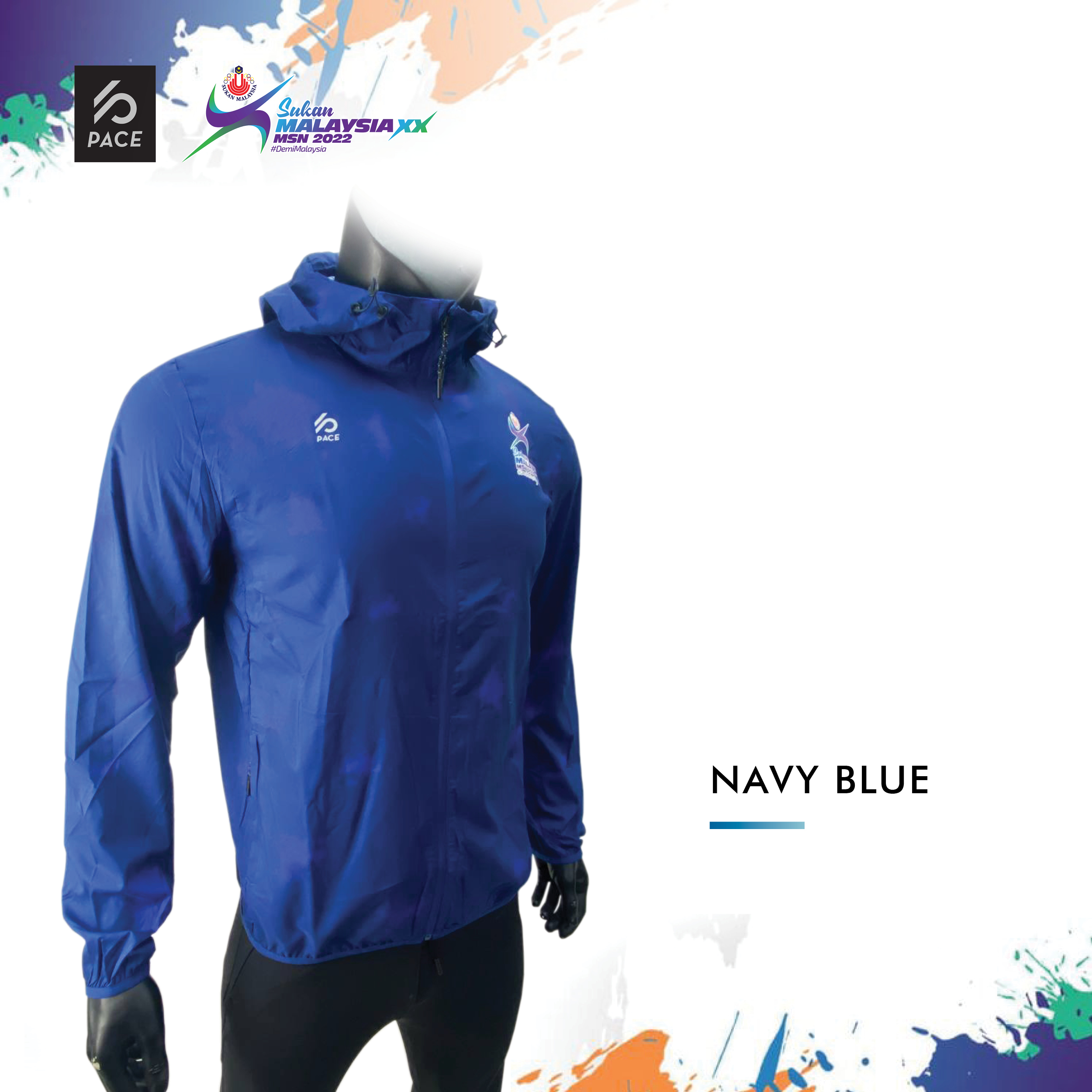 SUKMA`22 Pocketable UV Protection Parka Navy Blue/Purple