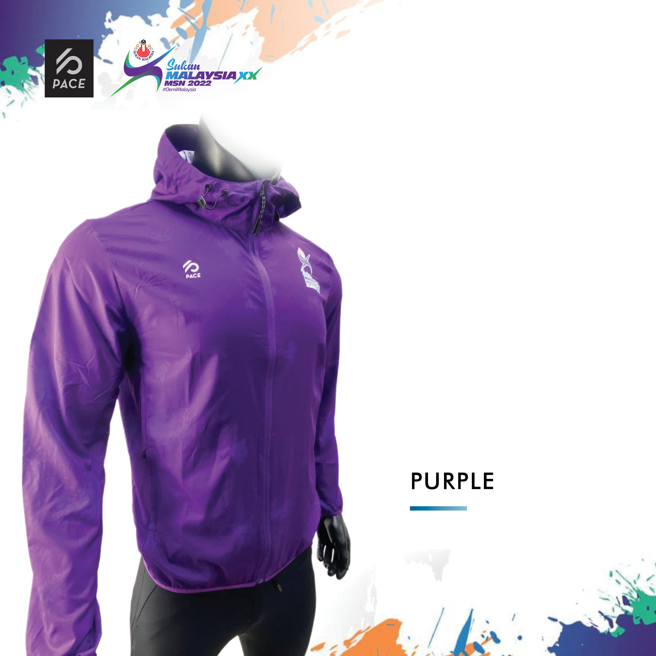 SUKMA`22 Pocketable UV Protection Parka Navy Blue/Purple